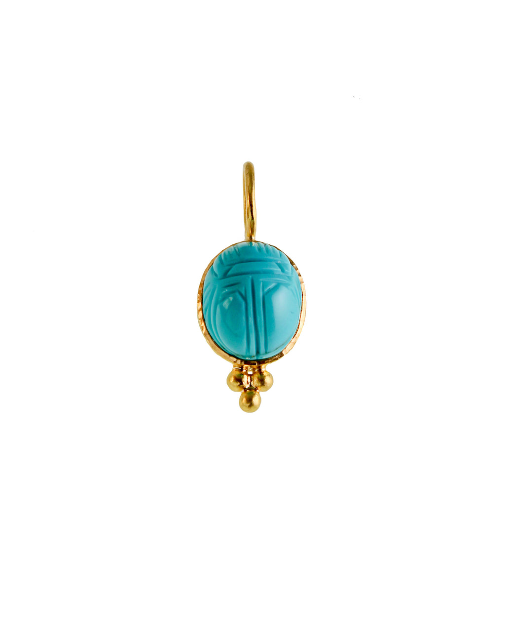 Sleeping Beauty Turquoise Scarab Pendant