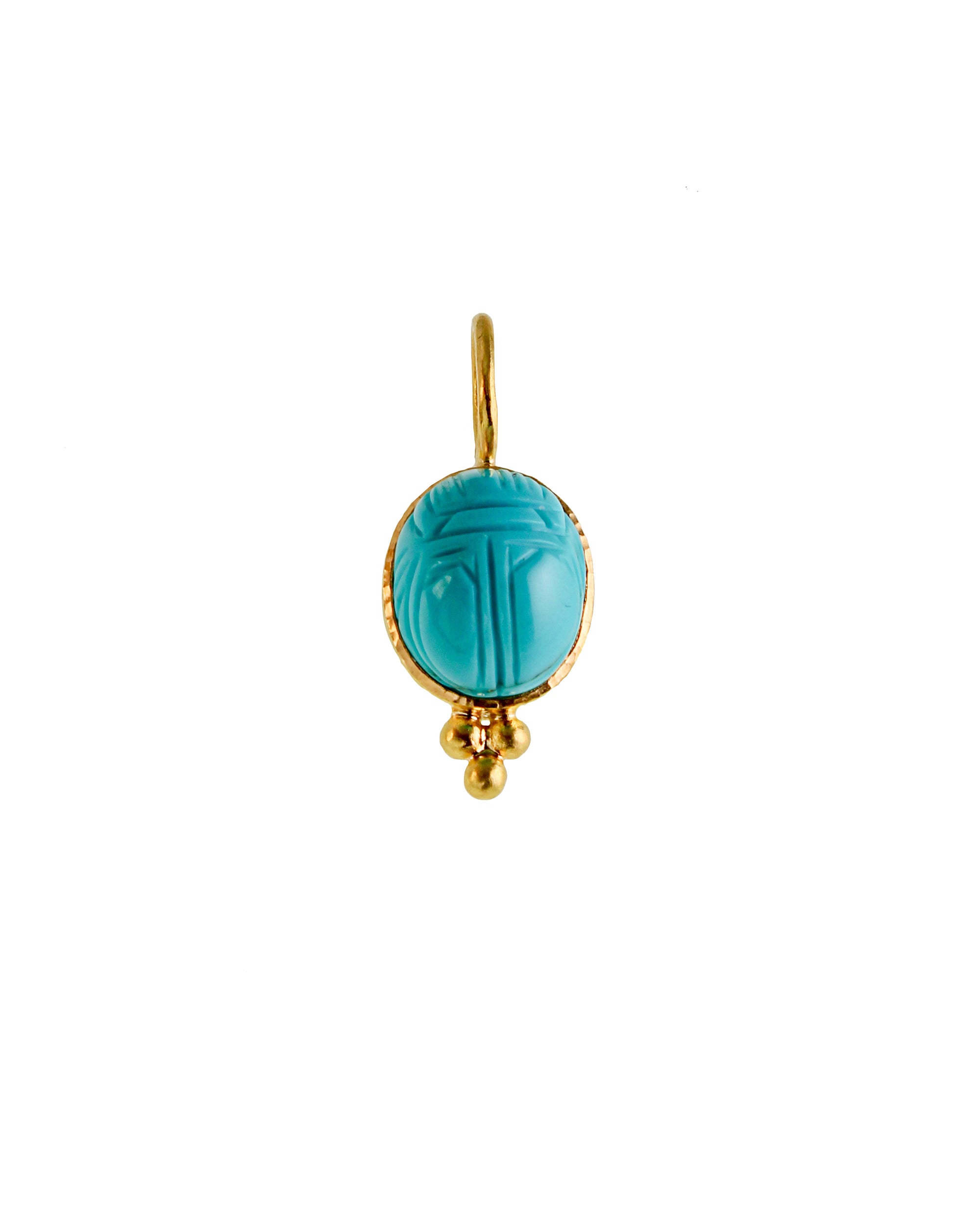 Sleeping Beauty Turquoise Scarab Pendant