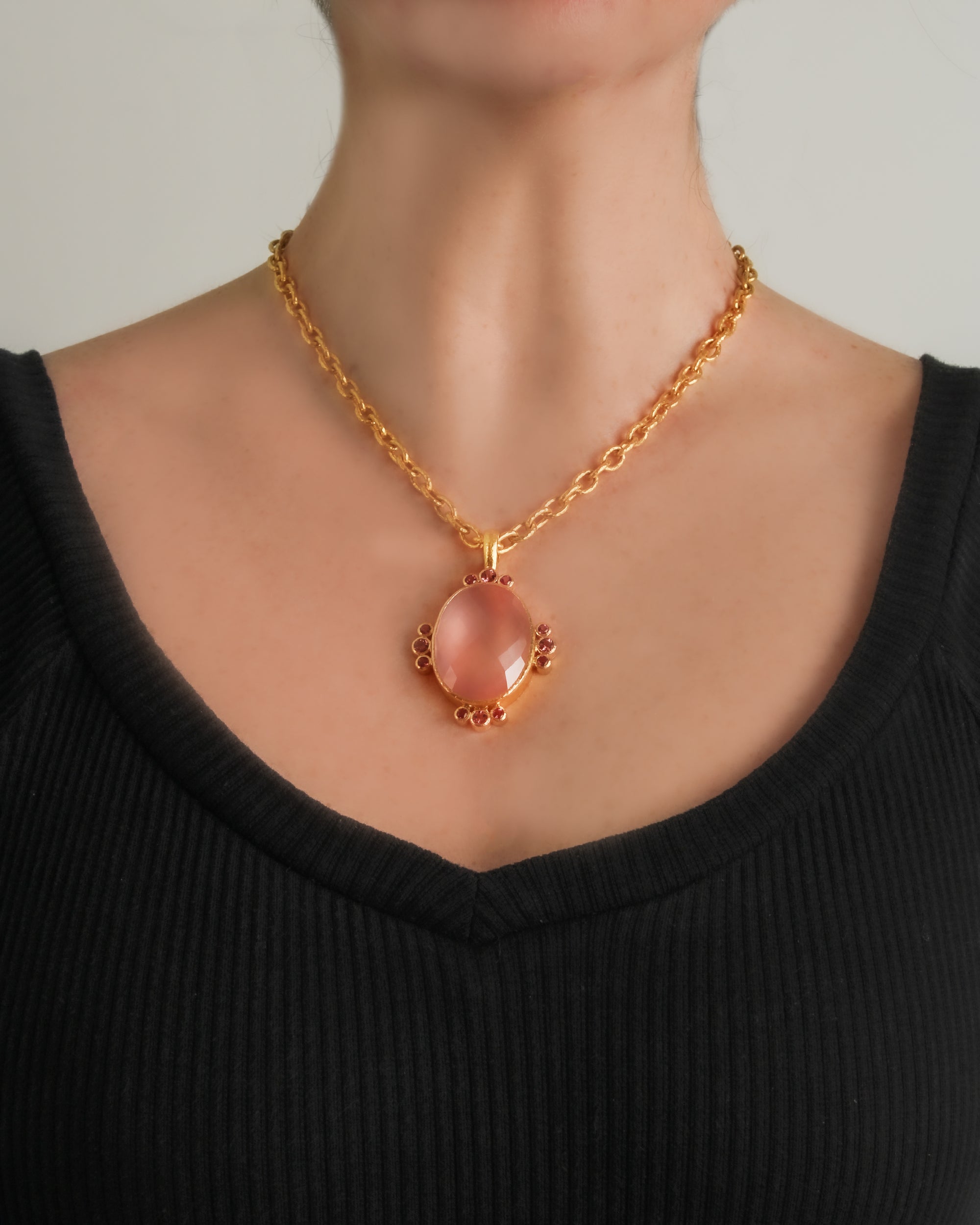 Rose Quartz and Pink Tourmaline Pendant
