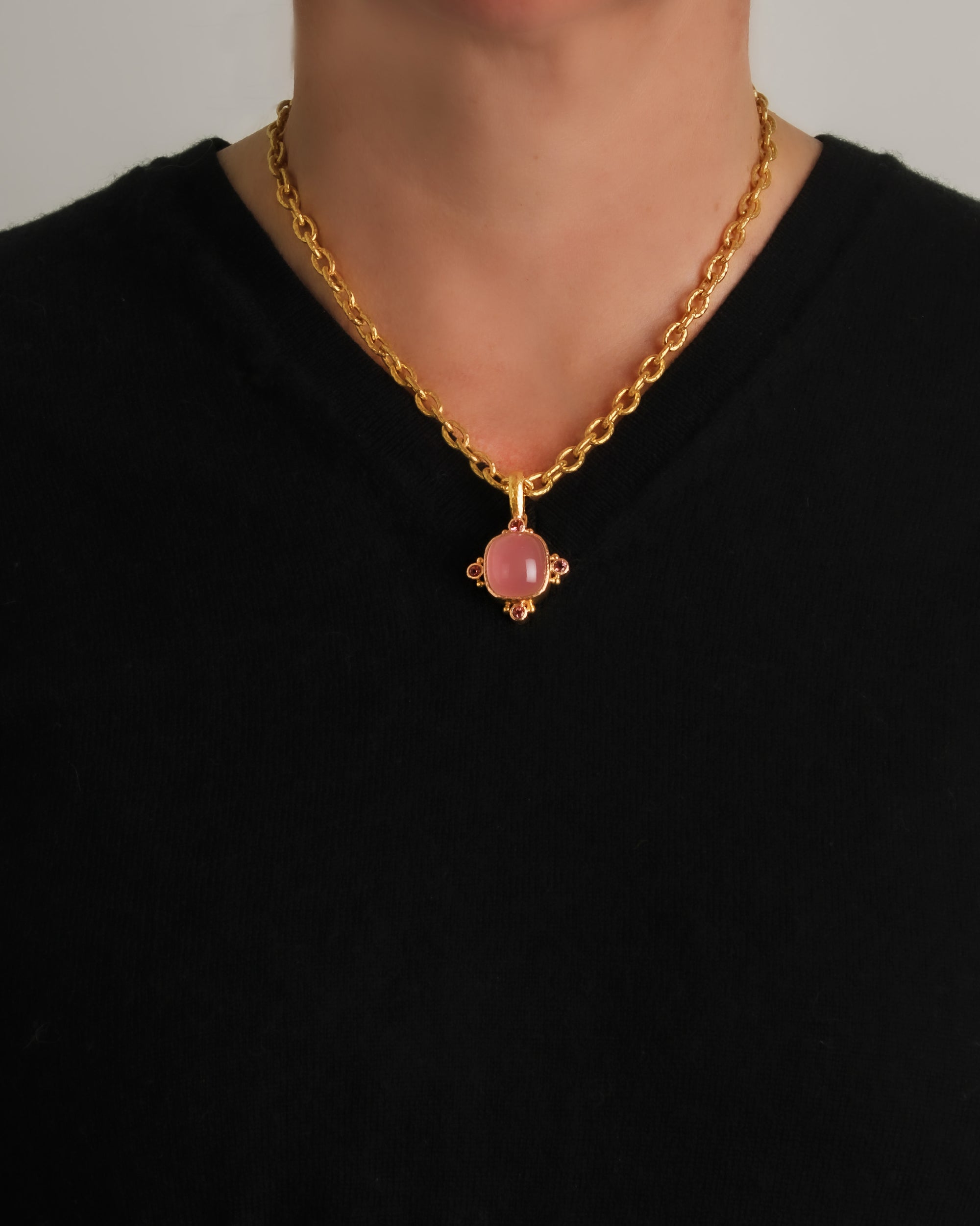 Rose Quartz and Pink Tourmaline Pendant