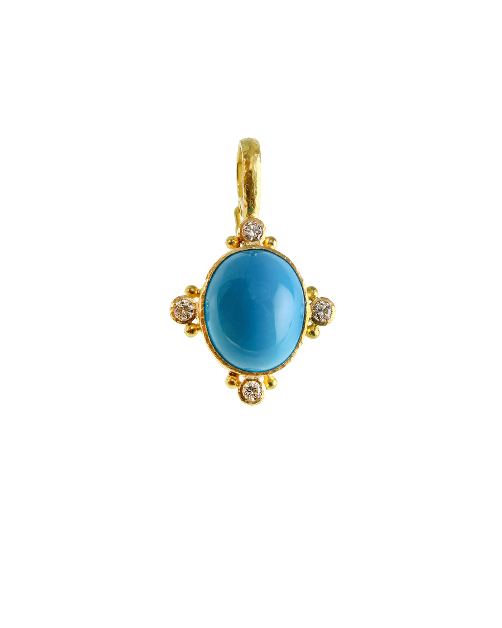 Sleeping Beauty Turquoise and Diamond Pendant
