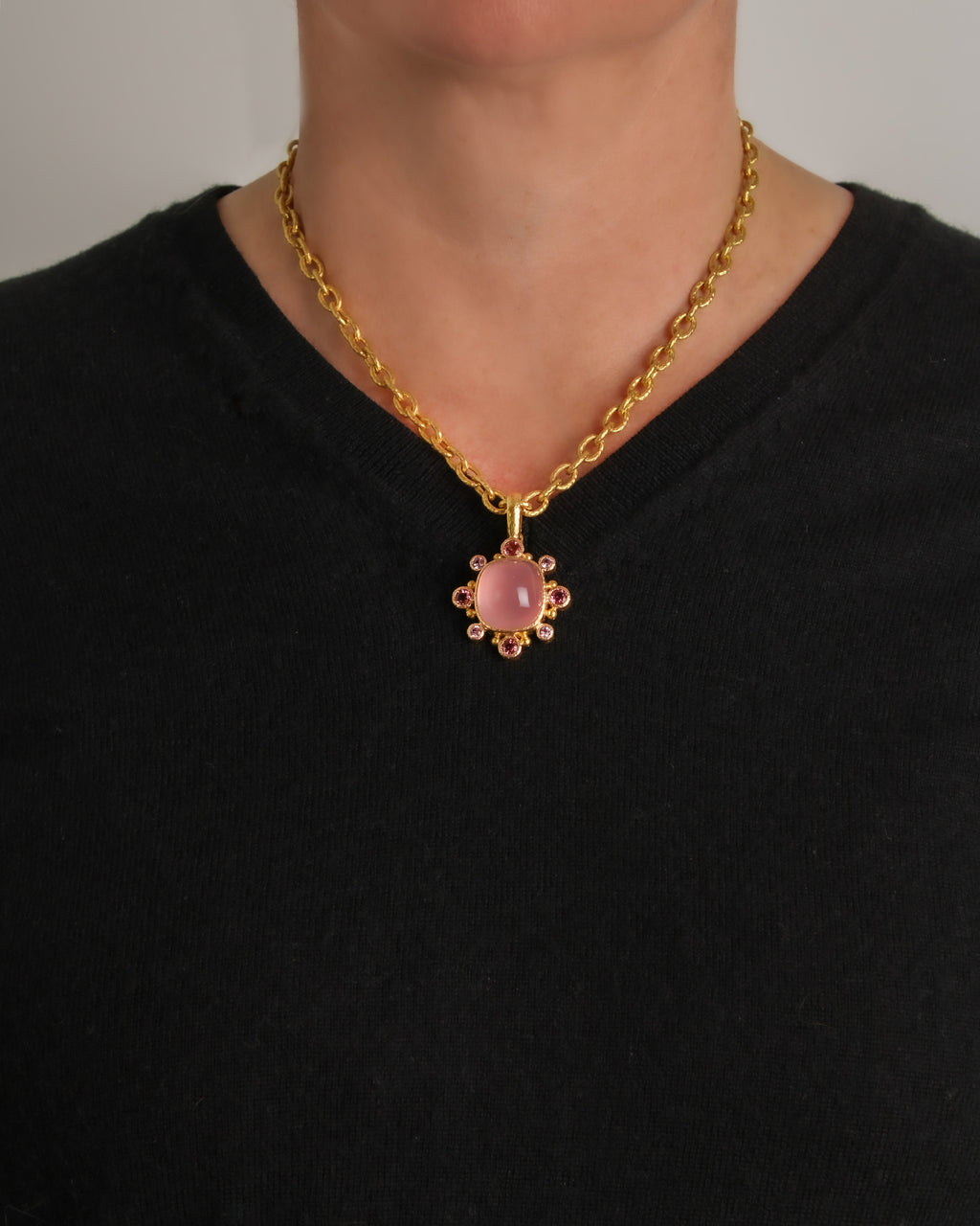 Rose Quartz and Pink Tourmaline Pendant