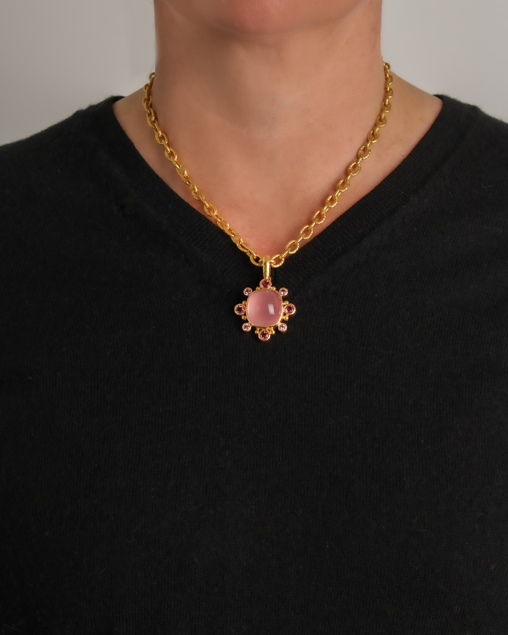 Rose Quartz and Pink Tourmaline Pendant