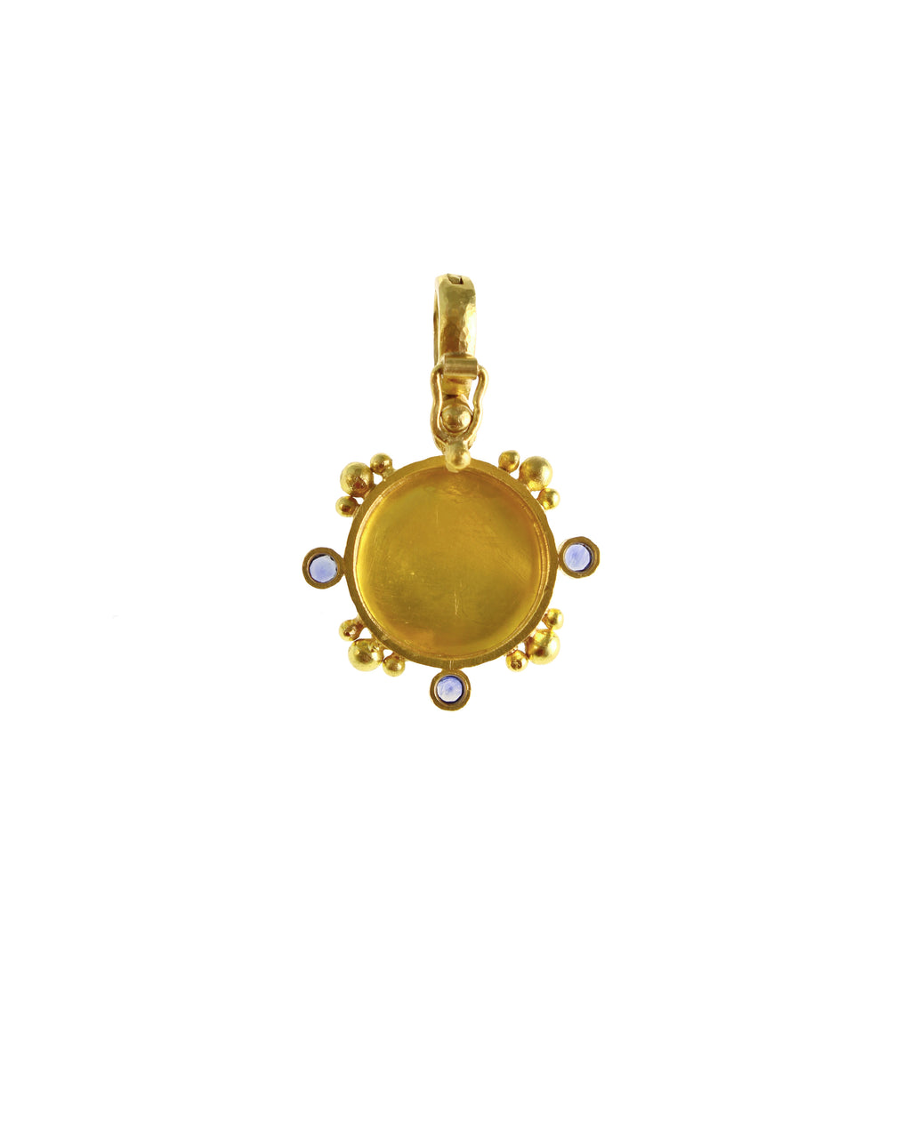 Gold 'Unicorn' with Blue Sapphires Pendant