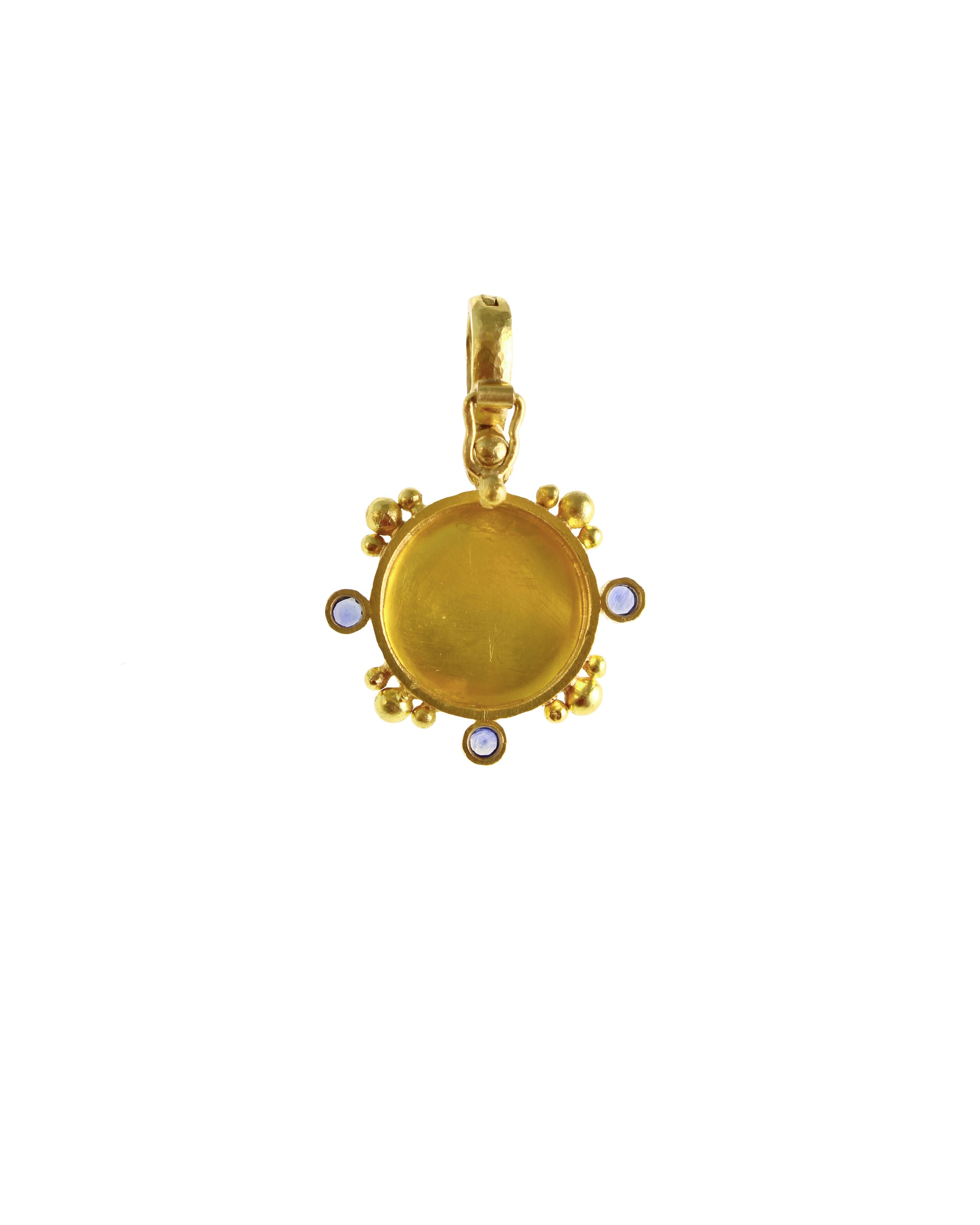 Gold 'Unicorn' with Blue Sapphires Pendant