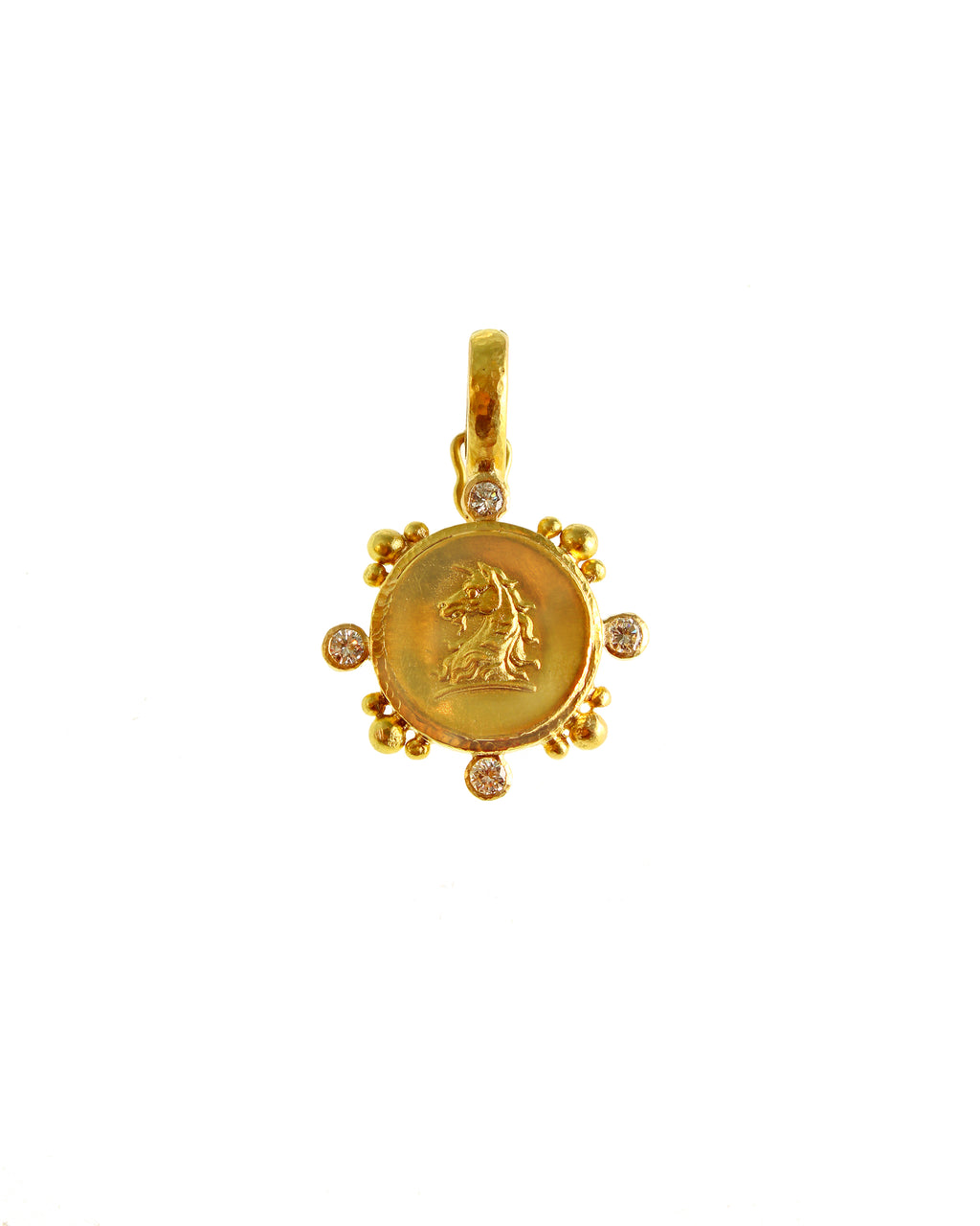 Gold 'Unicorn' with Diamonds Pendant
