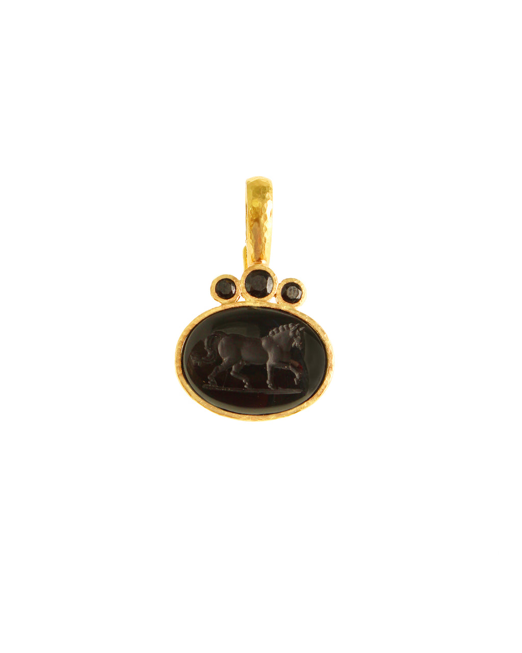 Onyx 'Roman Horse' with Black Spinel Pendant