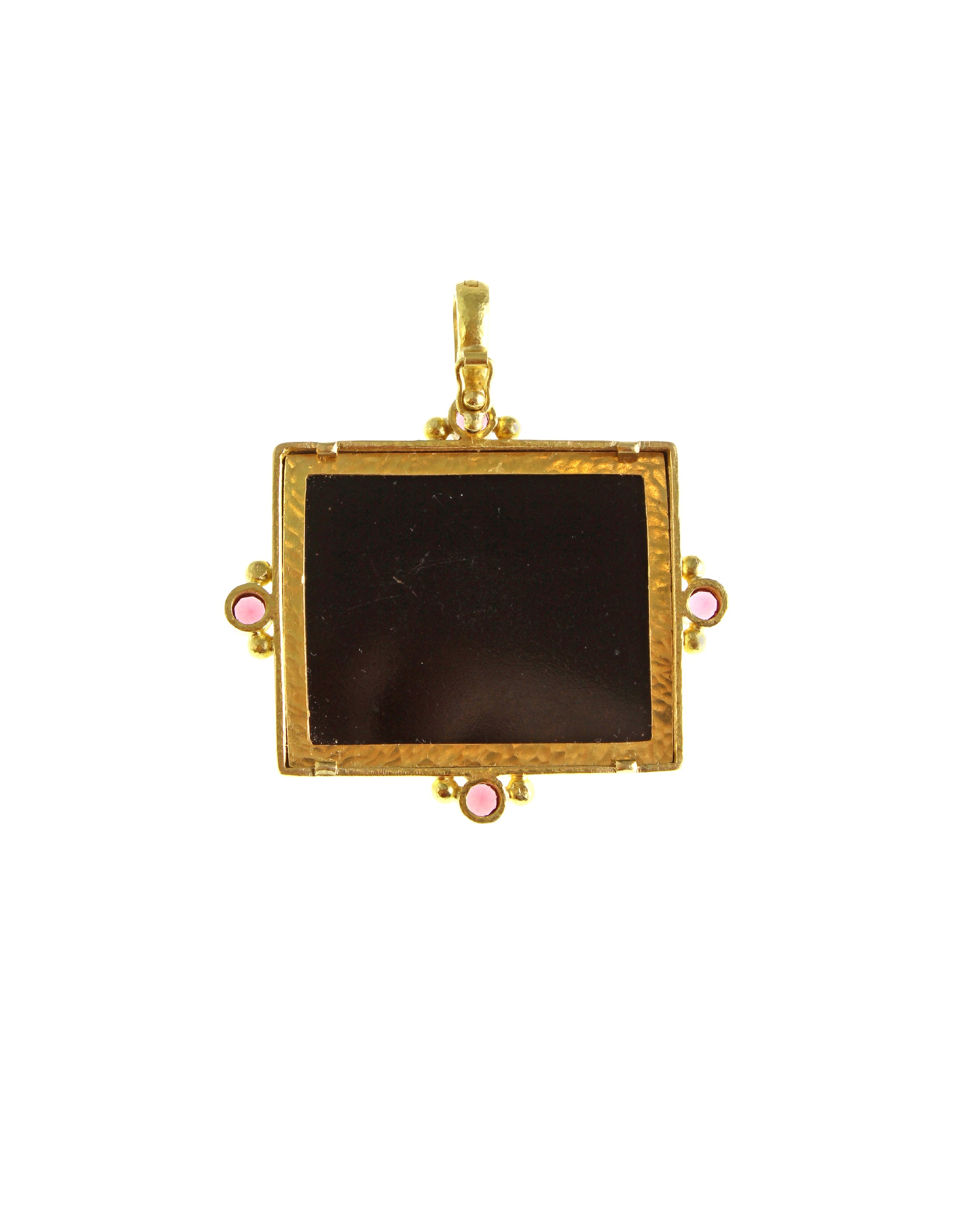 Antique 'Floral'  with Rhodolite Micromosaic