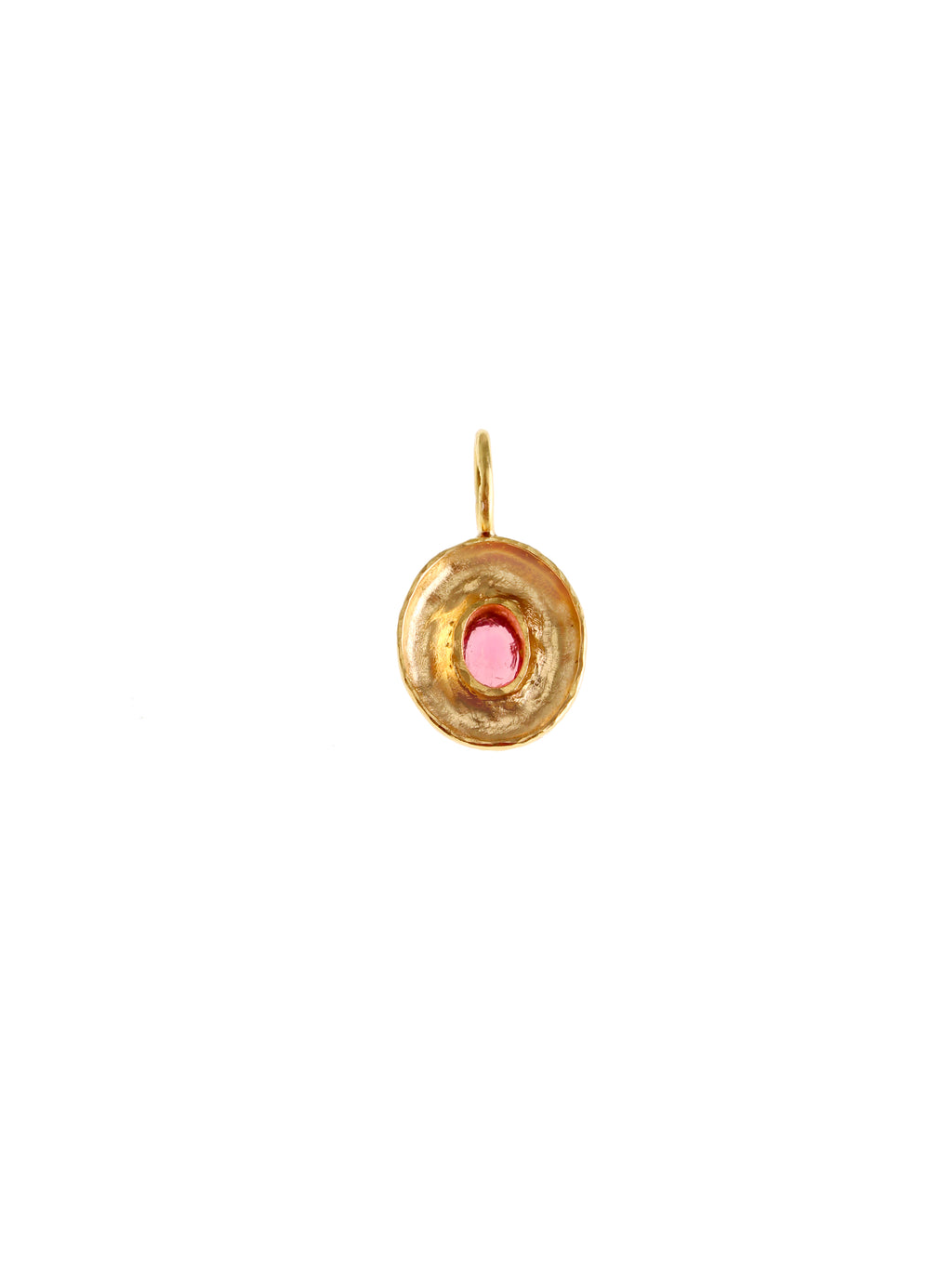 Pink Tourmaline with Gold Triads Pendant