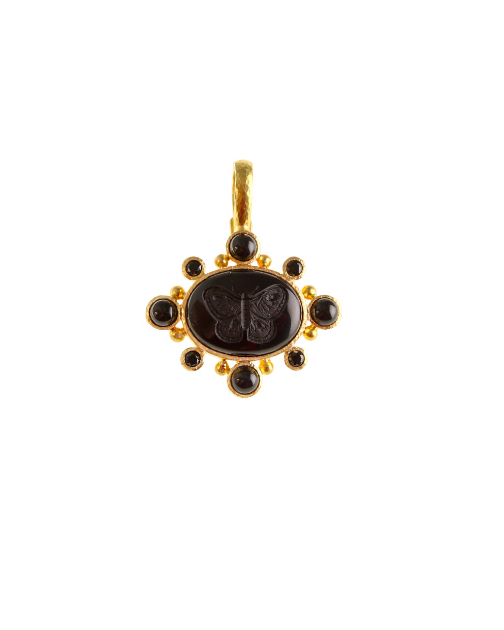 Onyx 'Moth' with Black Spinel Pendant