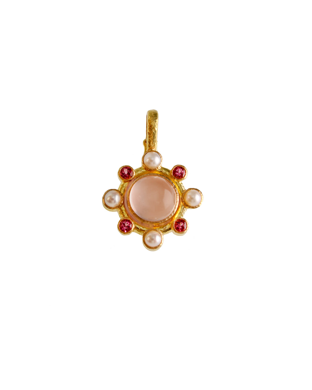 Rose Quartz, Pink Tourmaline and Pearl Pendant