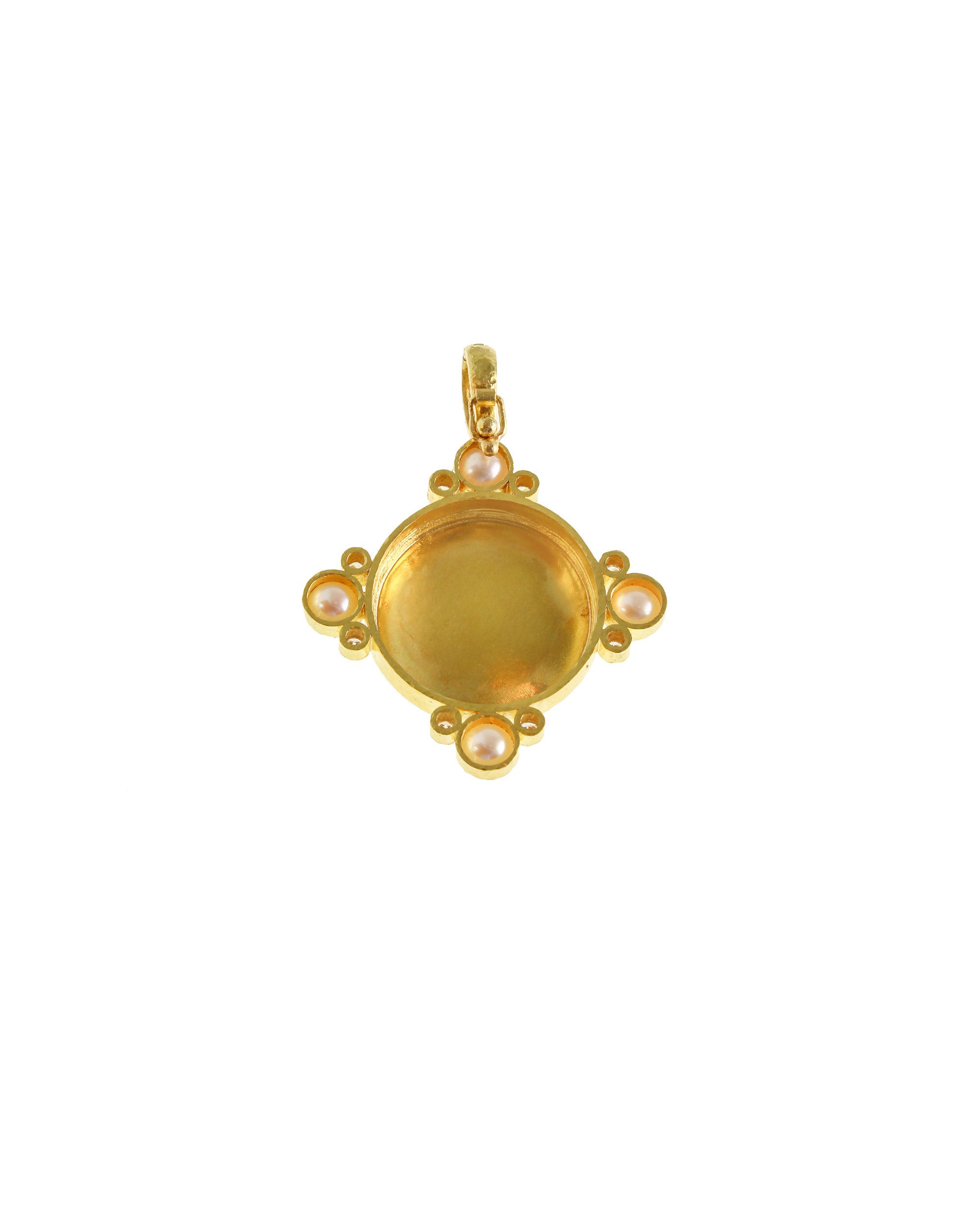 Gold 'Unicorn' with Pearl and Diamond Pendant