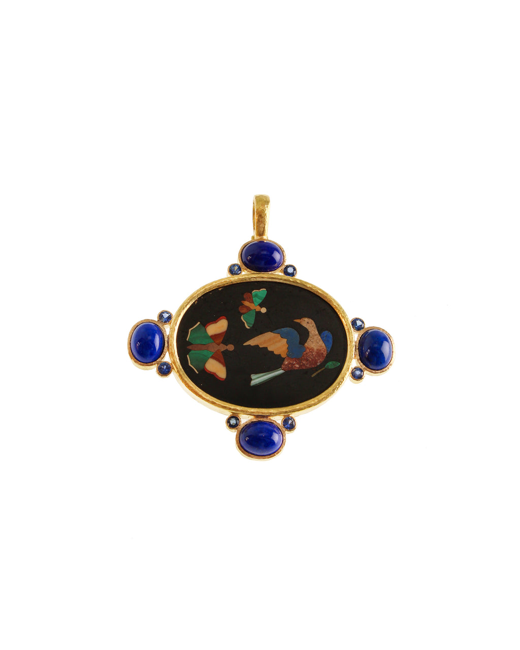 Pietra Dura 'Dove and Two Butterflies' Pendant
