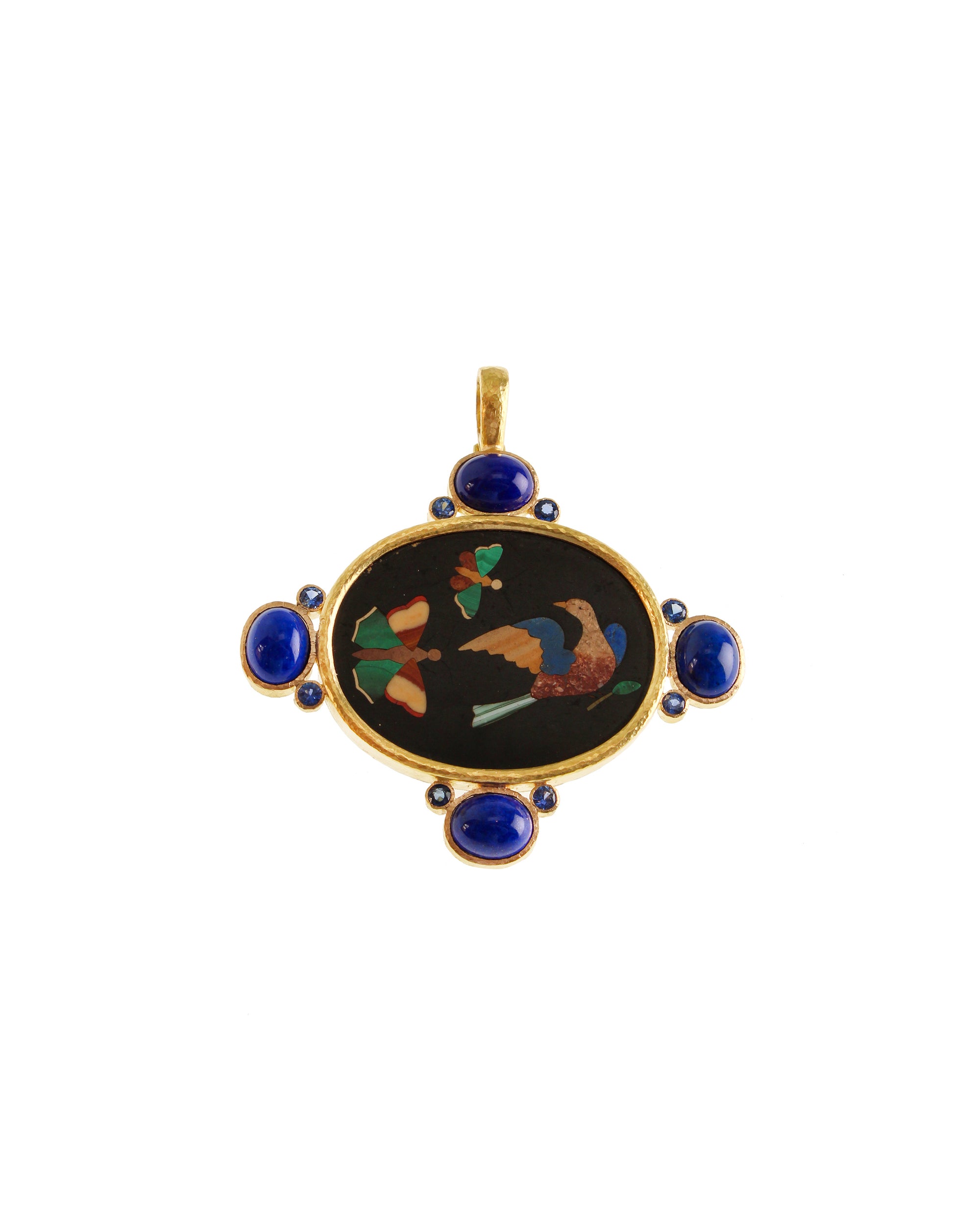 Pietra Dura 'Dove and Two Butterflies' Pendant