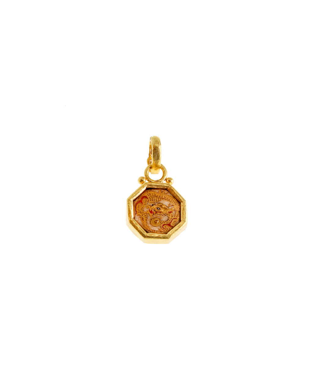 Antique 'Octagonal Dragon' Satsuma Pendant