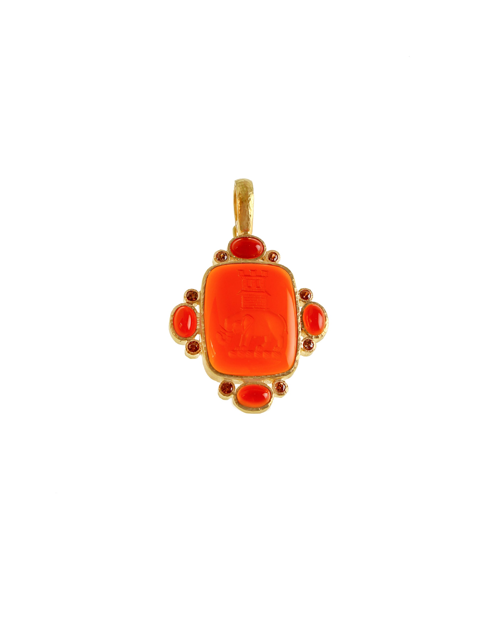 Carnelian 'Elephant and Castle' Pendant