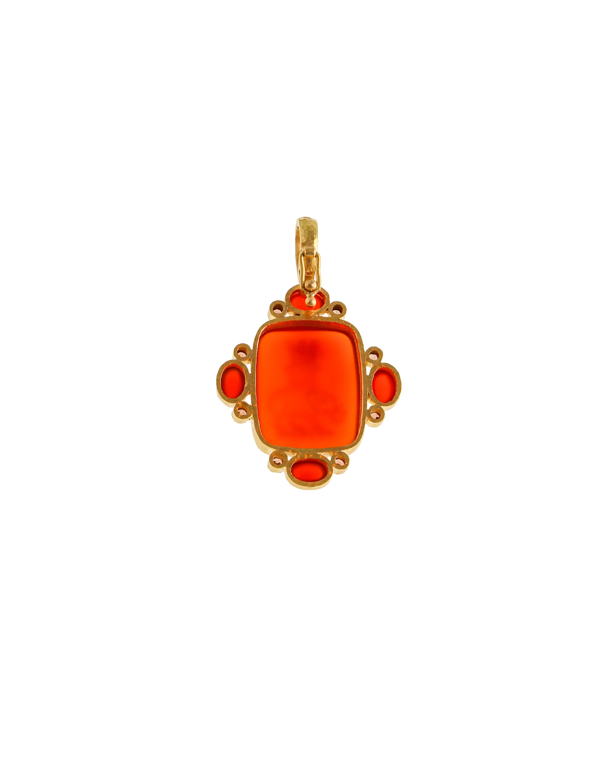 Carnelian 'Elephant and Castle' Pendant