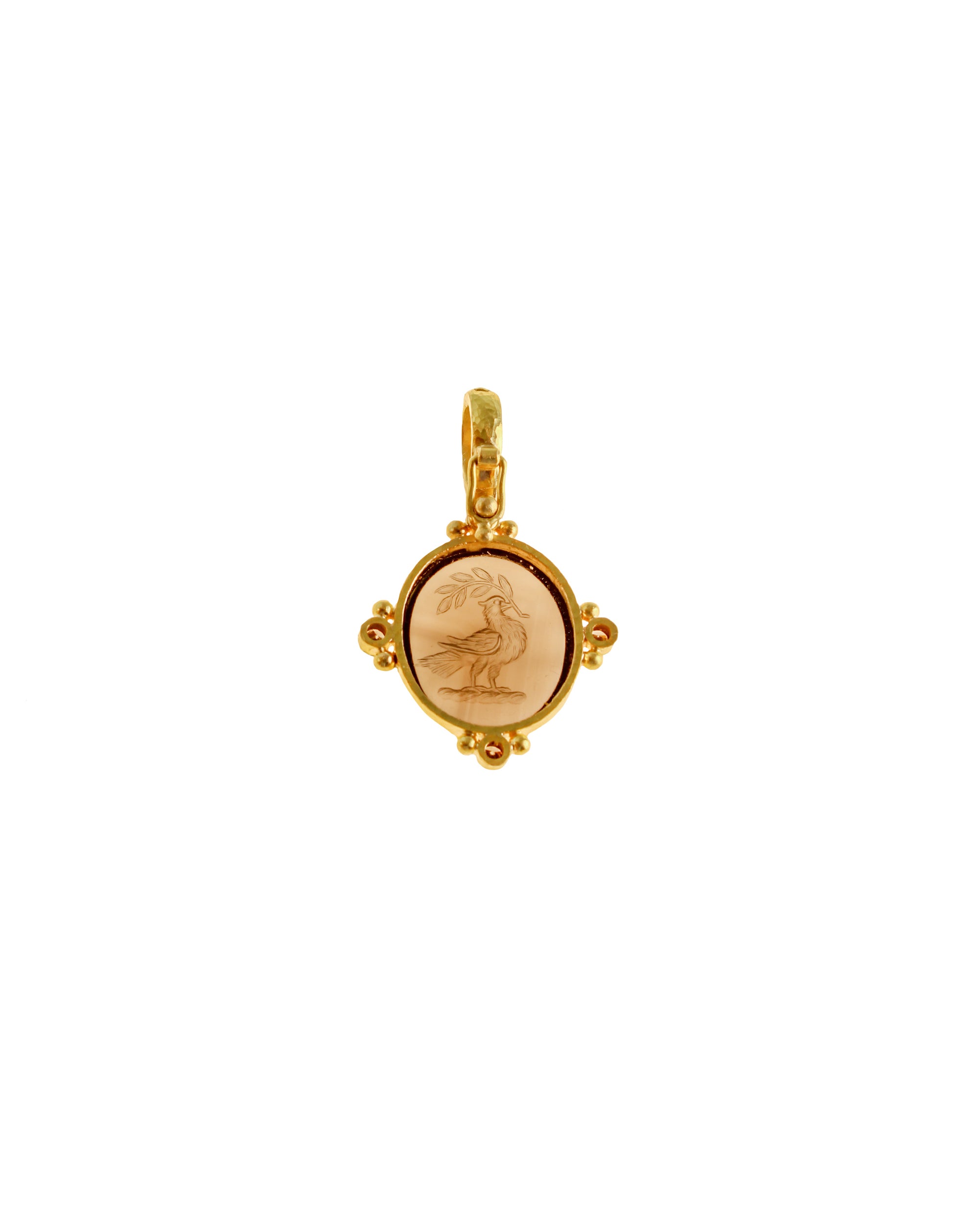 Smoky Quartz 'Dove with Branch' Pendant