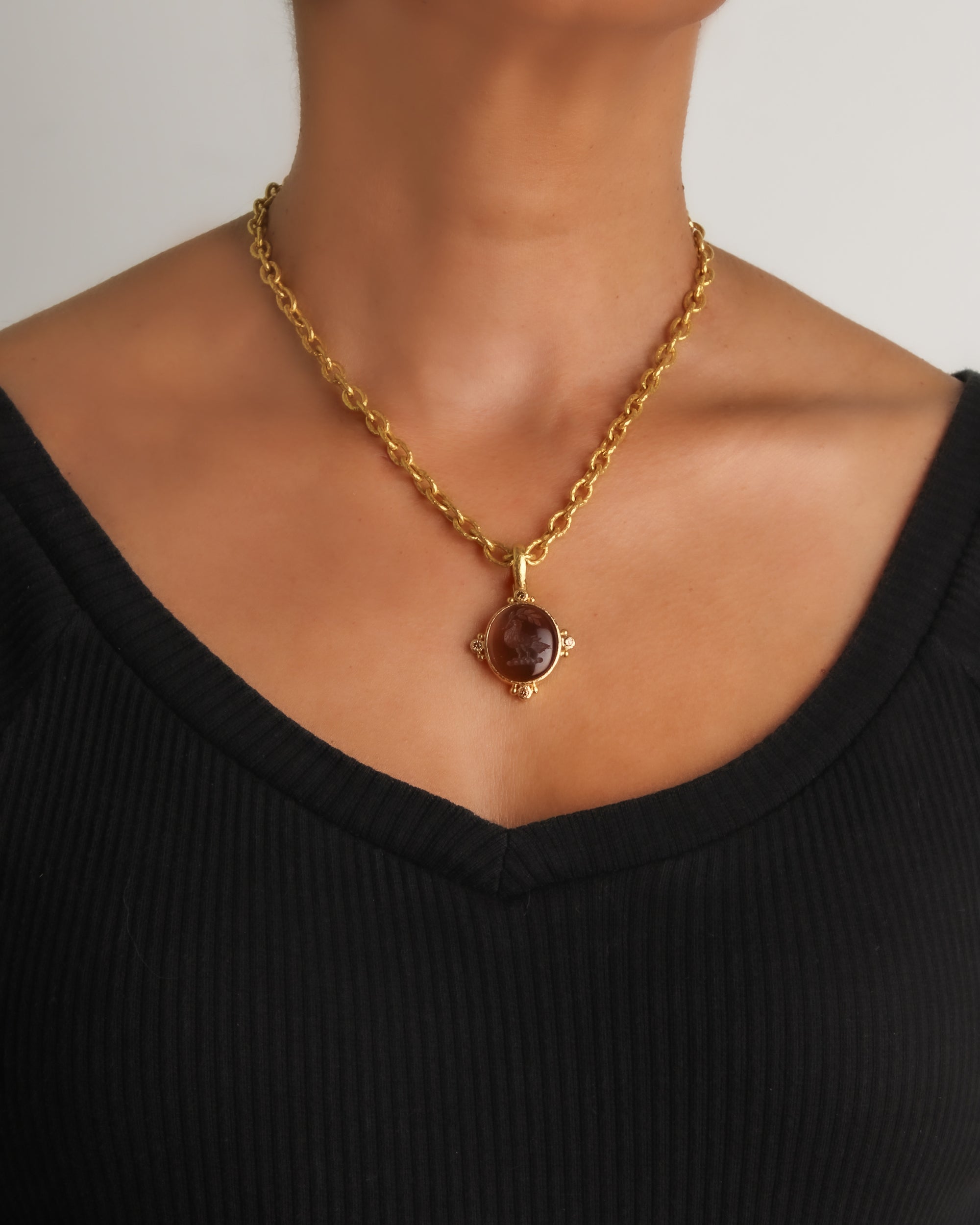 Smoky Quartz 'Dove with Branch' Pendant