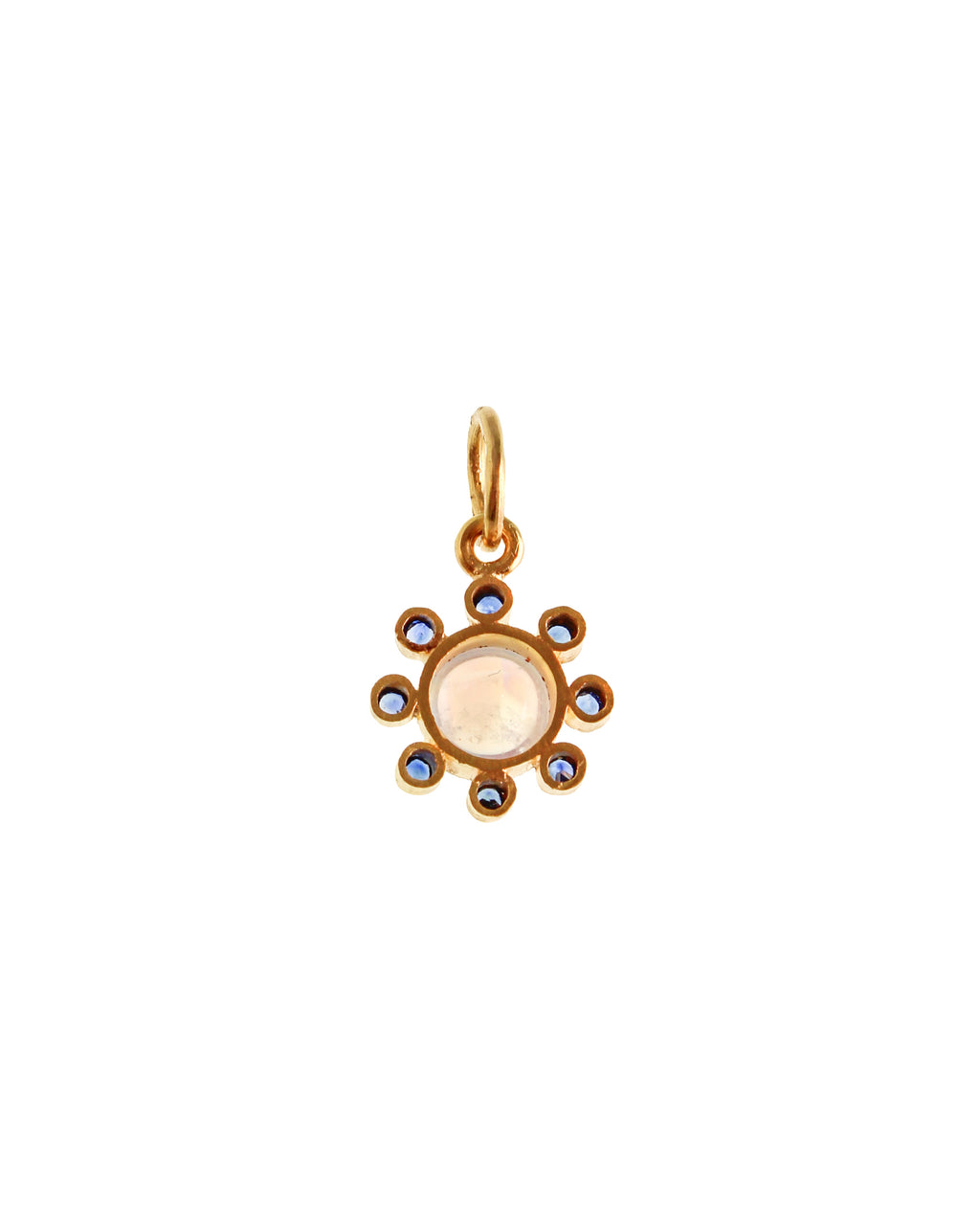 Moonstone and Blue Sapphire Jump Ring Pendant