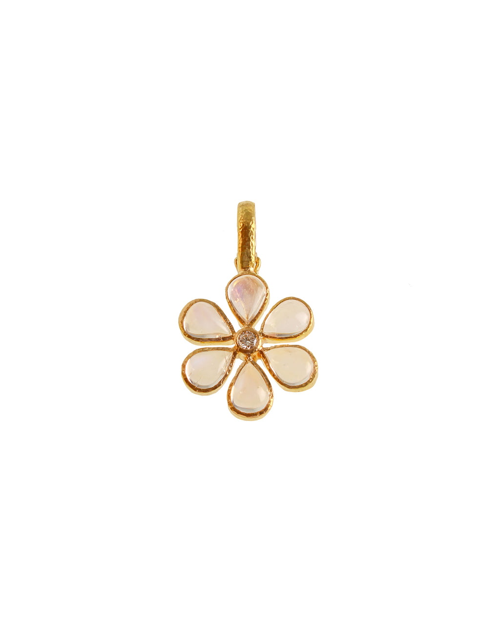 Moonstone and Diamond 'Flower' Pendant