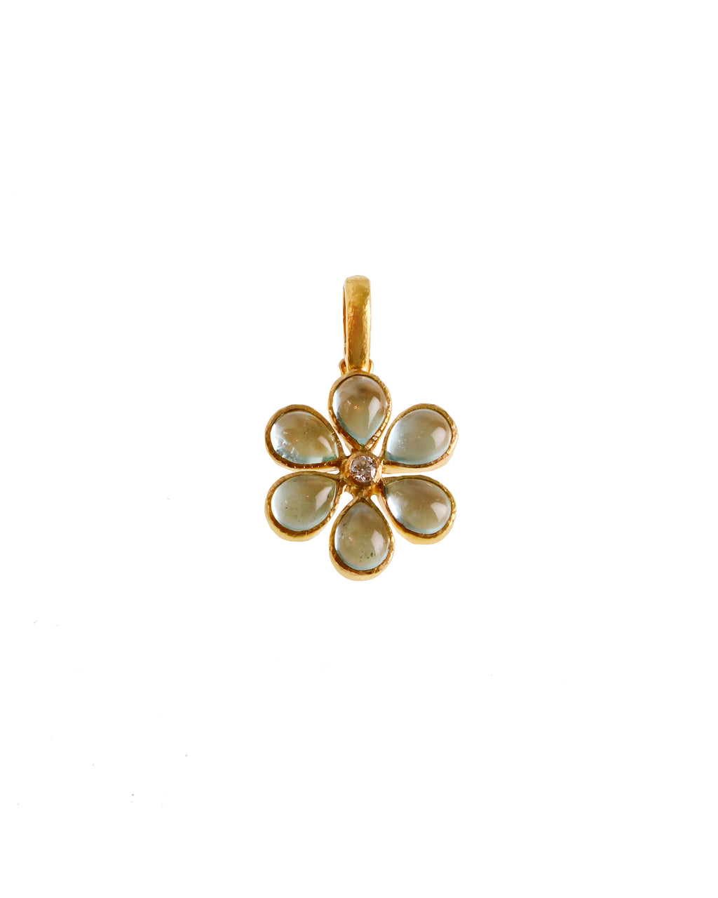 Aquamarine and Diamond 'Flower' Pendant