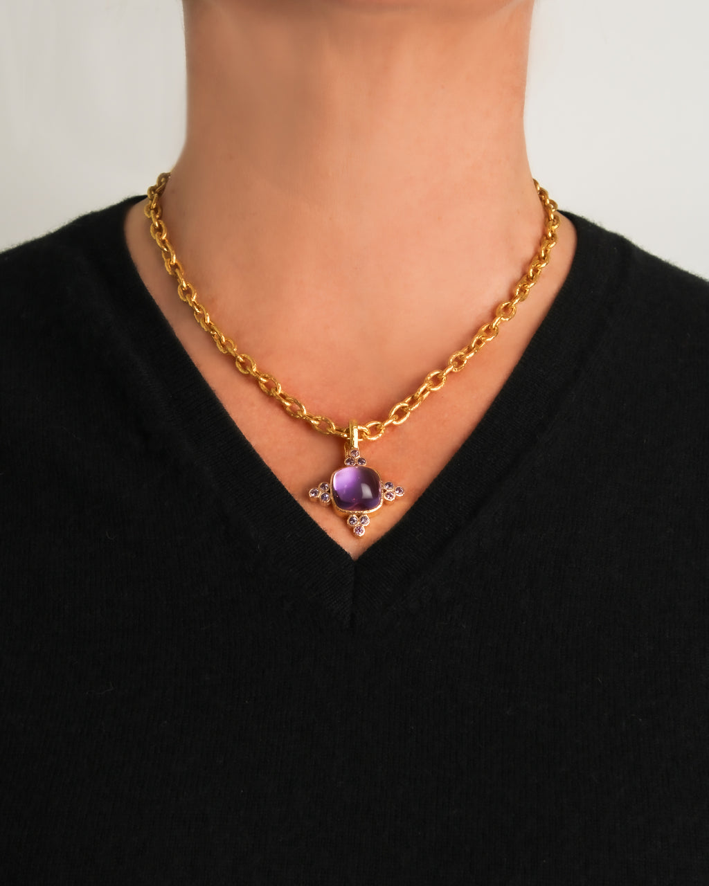 Amethyst and Purple Sapphire Pendant