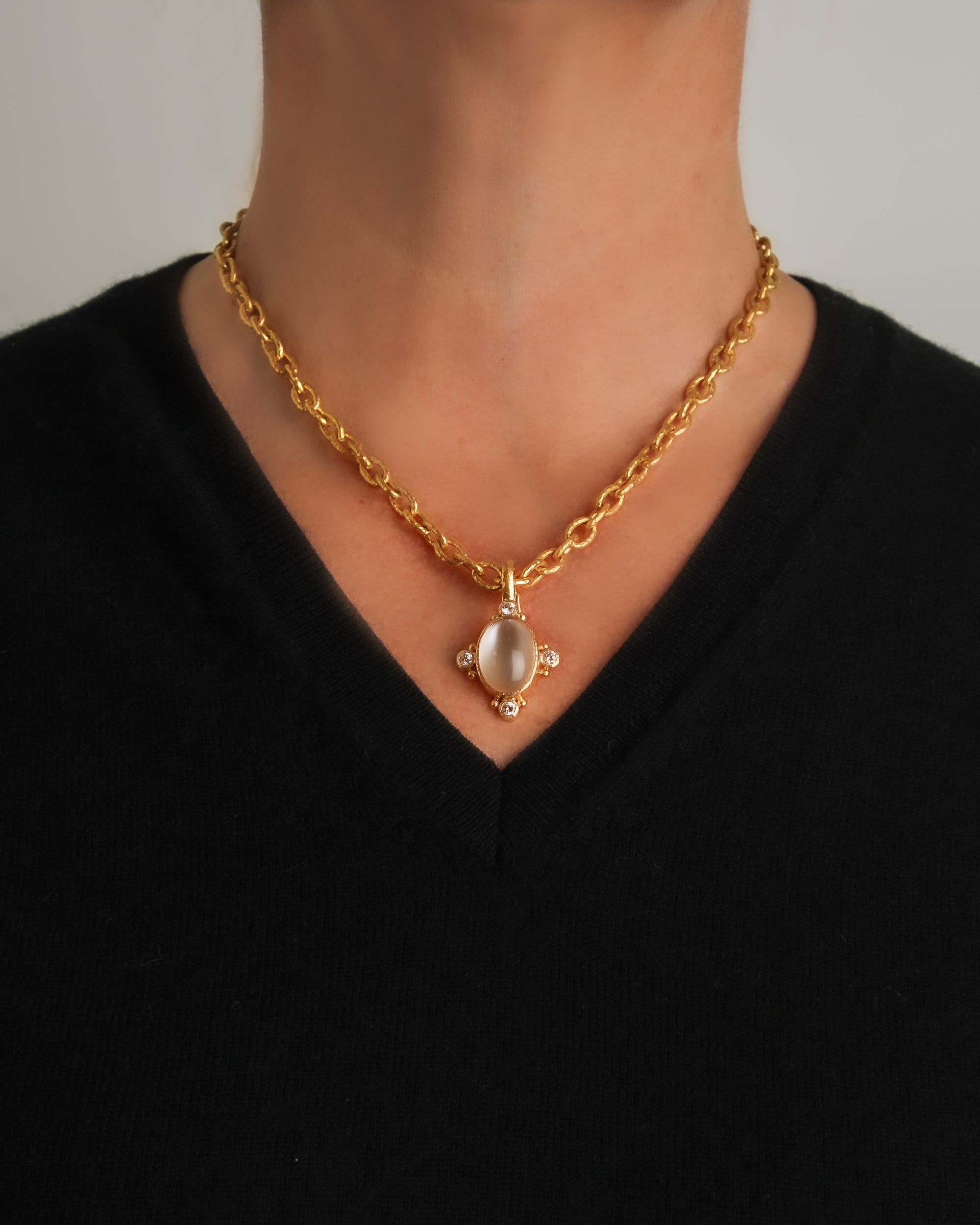 Moonstone and Diamond Pendant