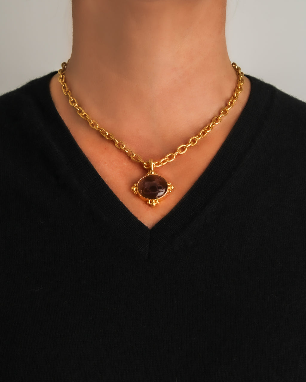 Smoky Quartz 'Roman Horse' Pendant