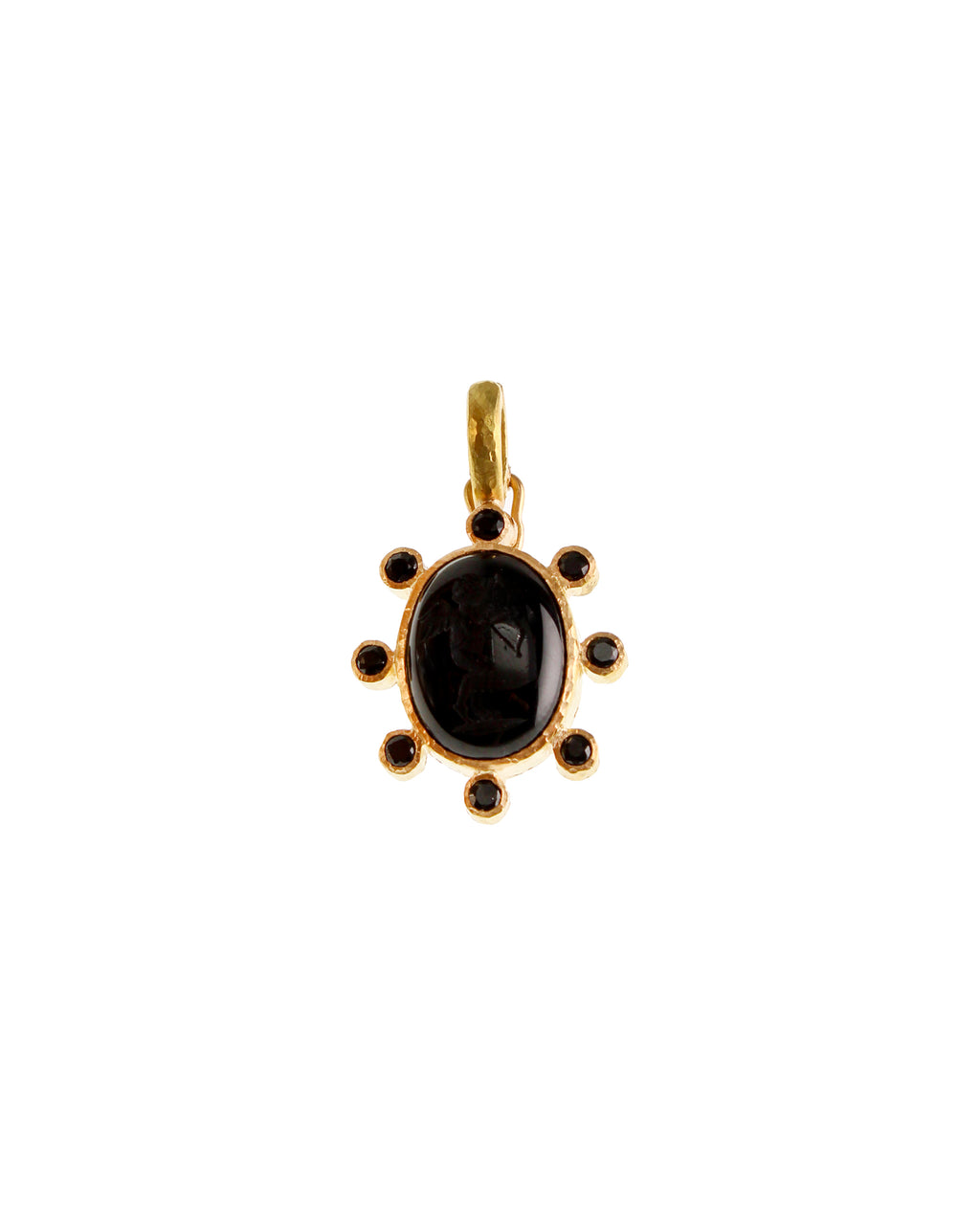 Onyx 'Cherub with Bow' Seal with Spinel Pendant