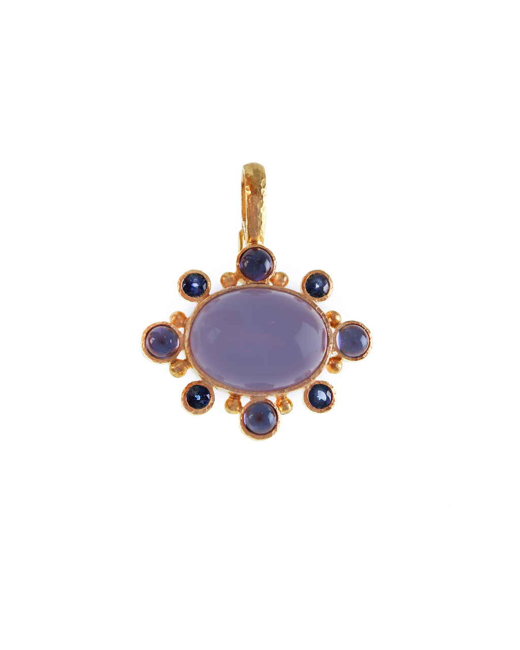Blue Chalcedony and Blue Sapphire Pendant