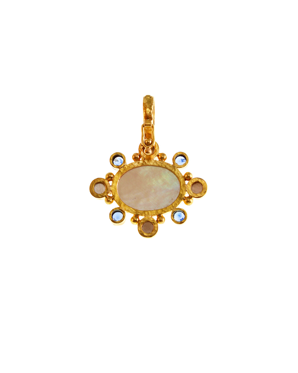 Blue Chalcedony and Blue Sapphire Pendant
