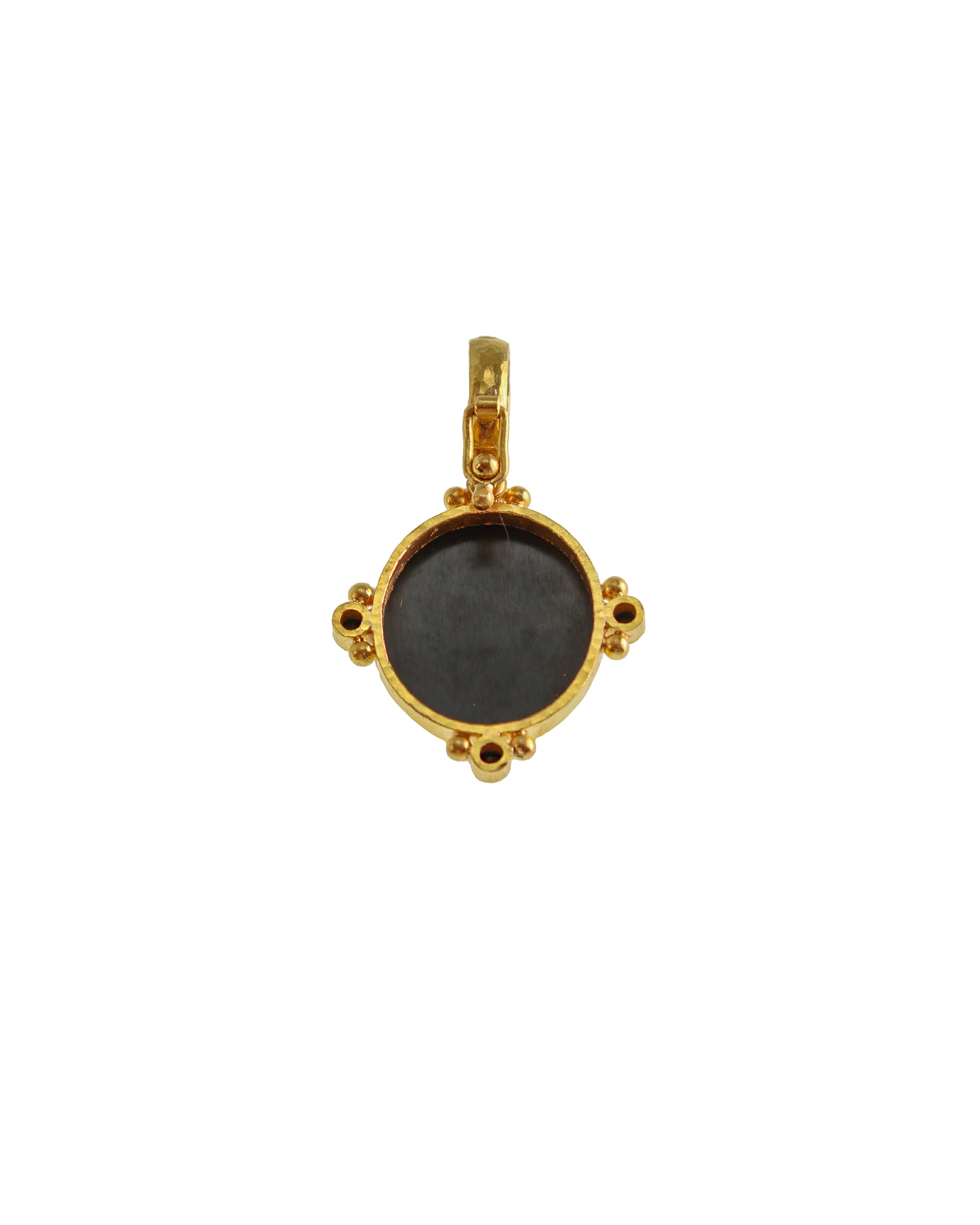 Onyx seal 'Bird' and Black Spinel Pendant