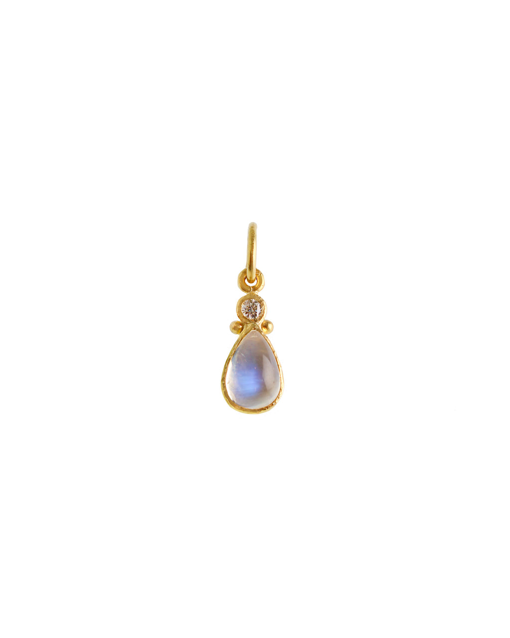 Moonstone and Diamond Teardrop Pendant