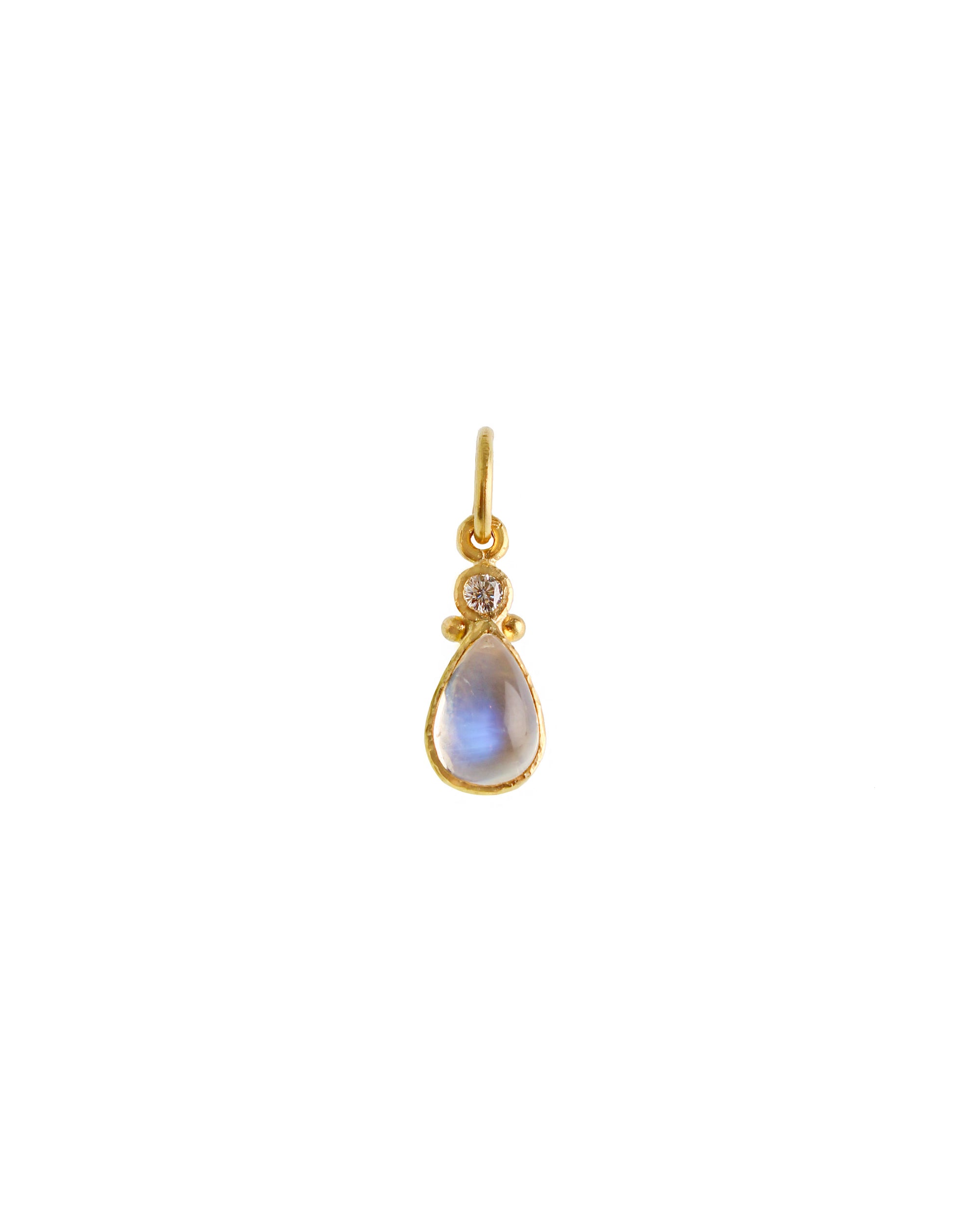 Moonstone and Diamond Teardrop Pendant