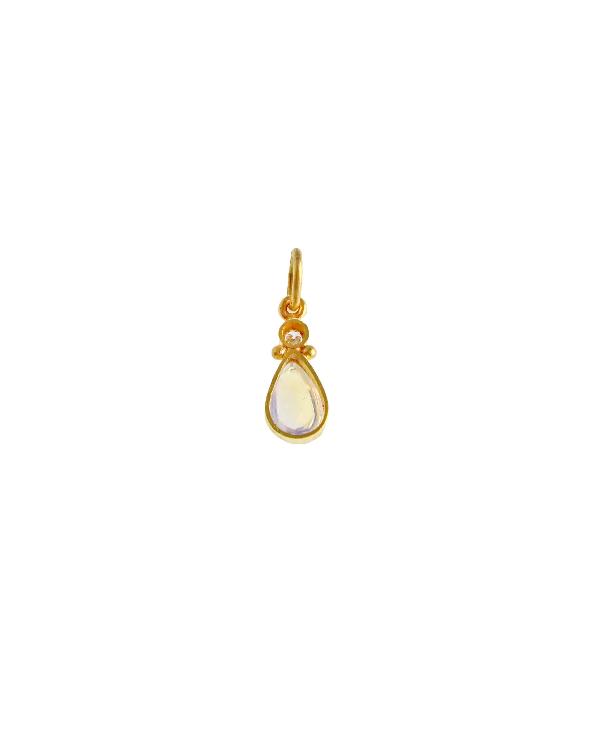 Moonstone and Diamond Teardrop Pendant