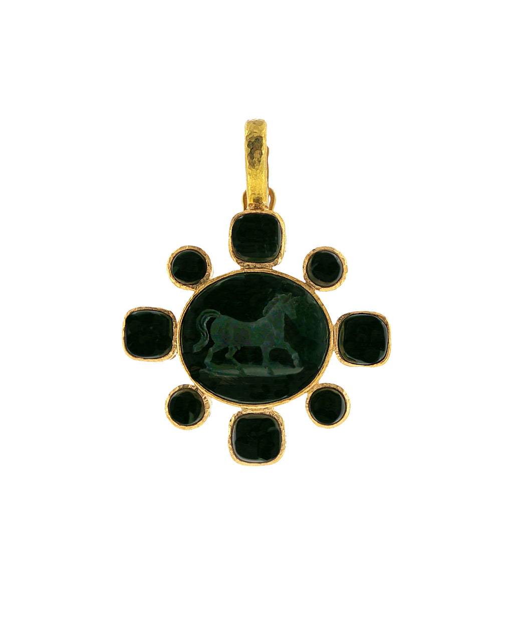 'Roman Horse' Onyx Pendant