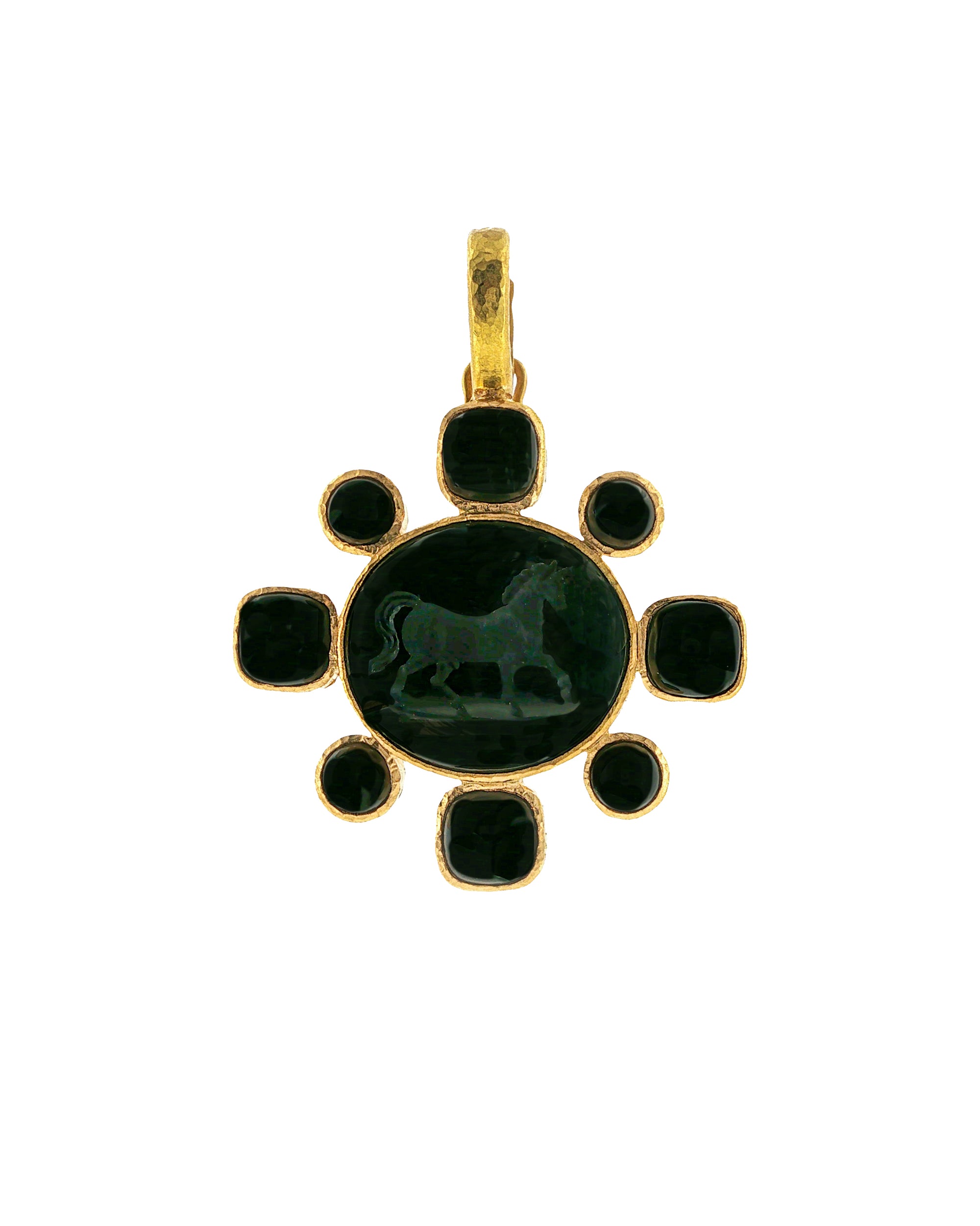 'Roman Horse' Onyx Pendant