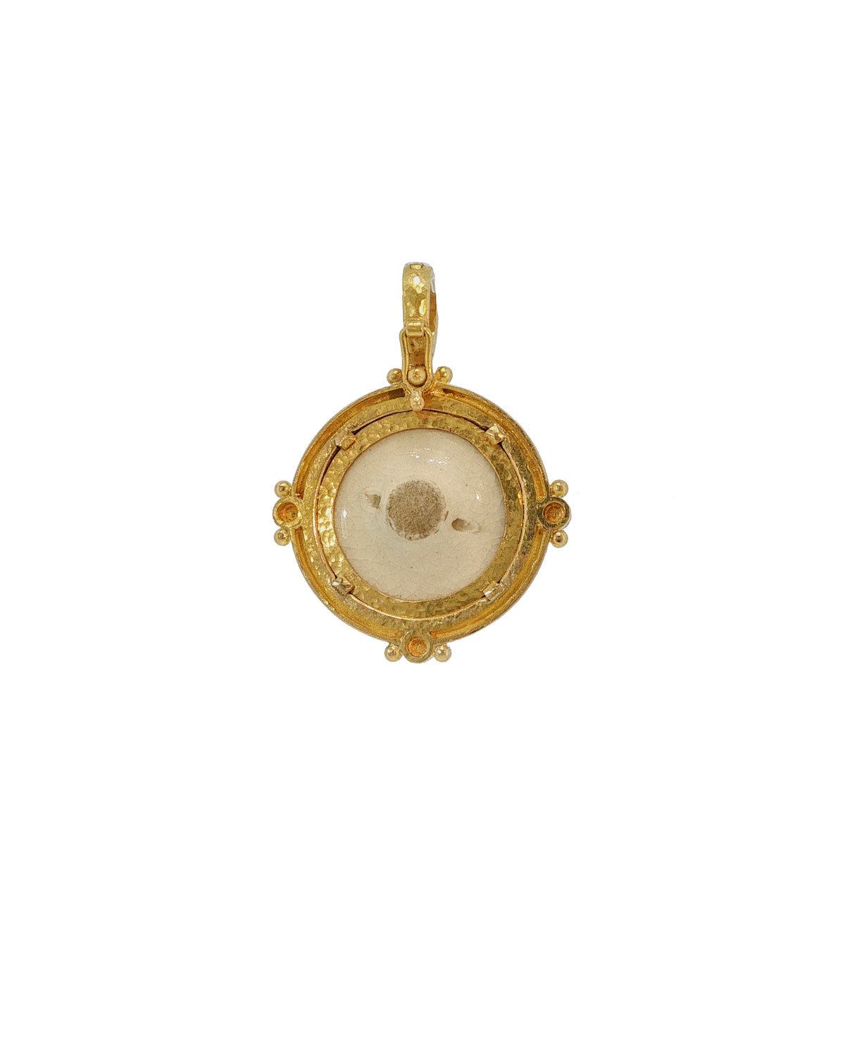 Antique Satsuma Porcelain 'Pink Flowers' Pendant