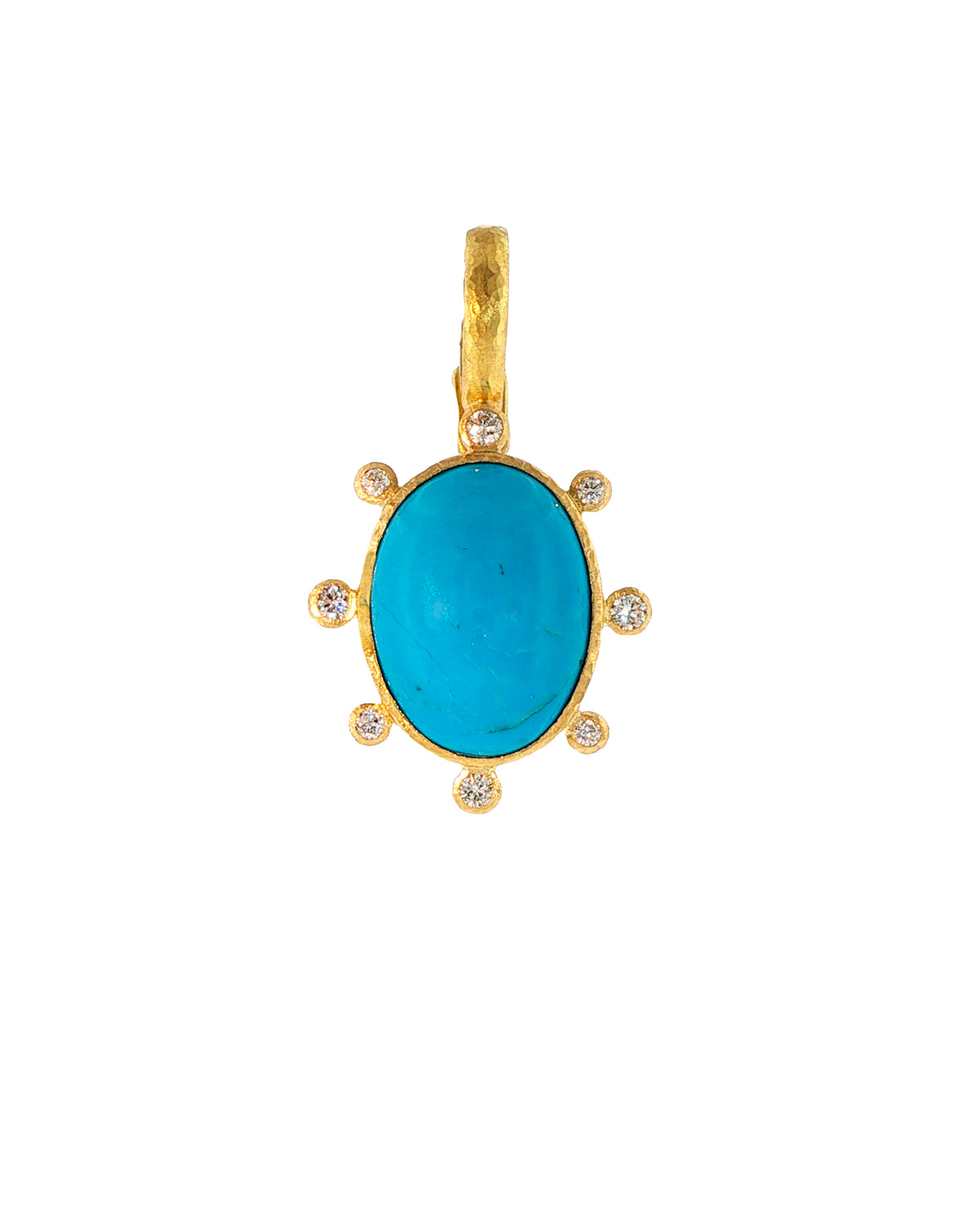 Sleeping Beauty Turquoise and Diamond Pendant