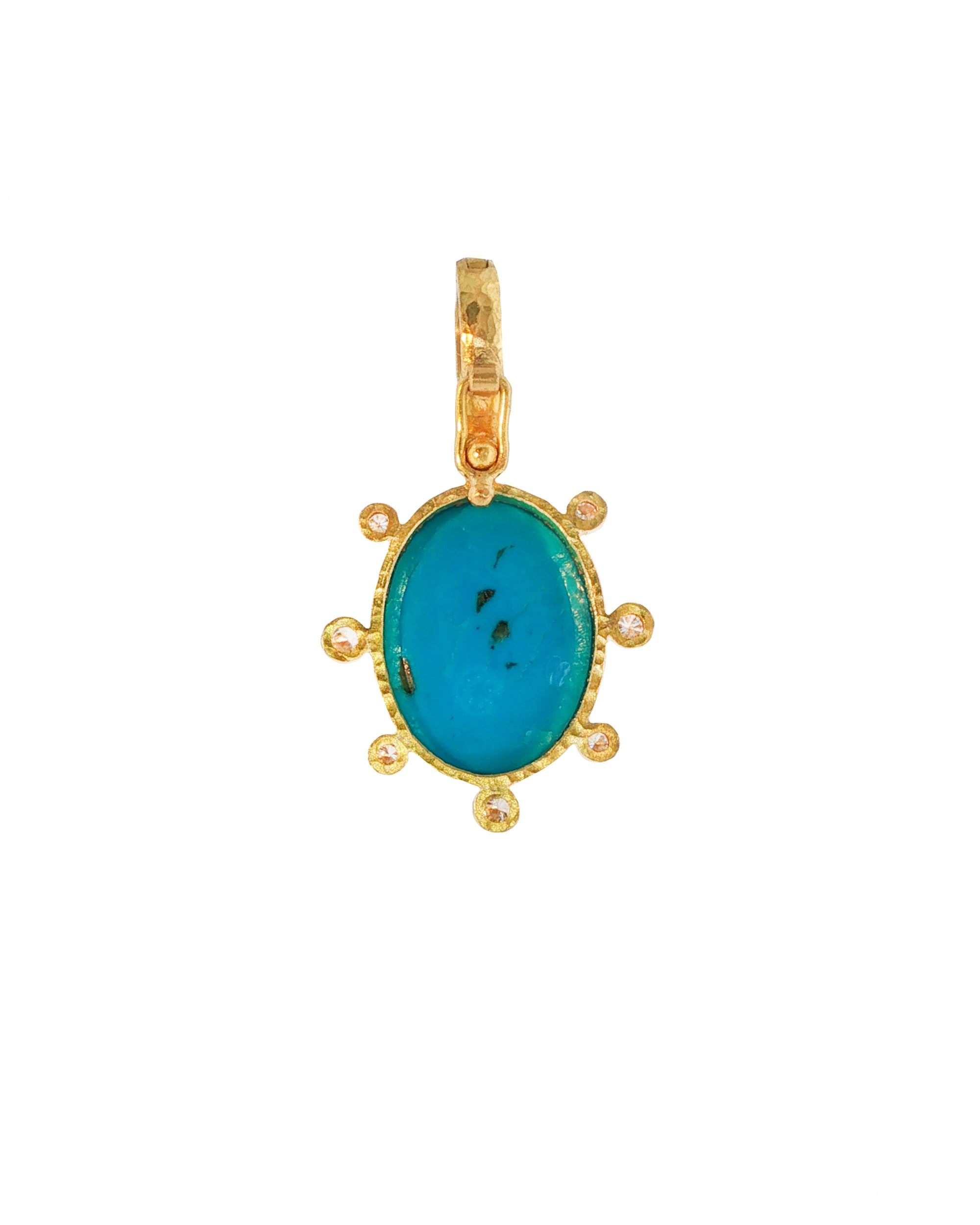 Sleeping Beauty Turquoise and Diamond Pendant