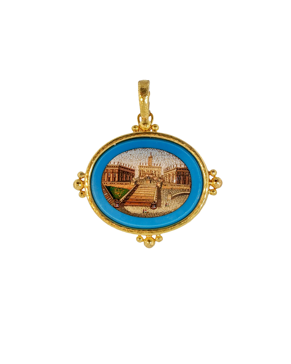 Antique Micromosaic Pendant 'Capitoline Steps'