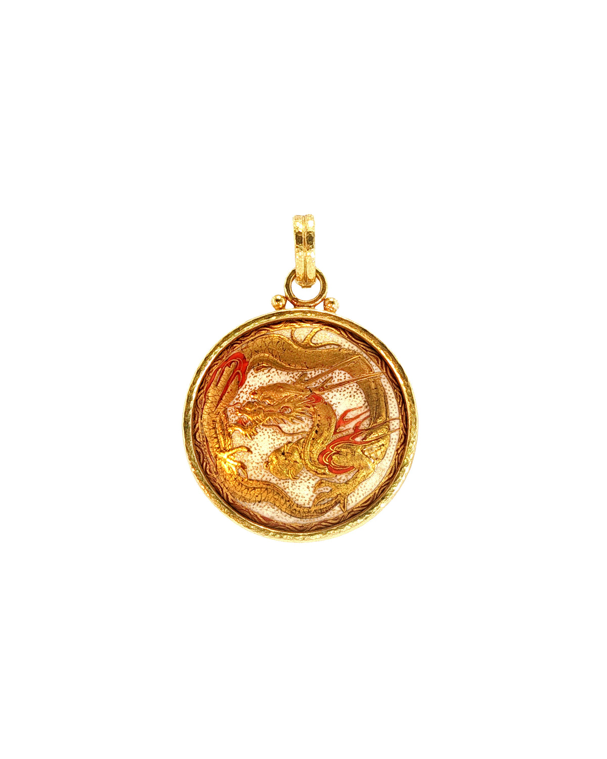 Antique Satsuma 'Golden Dragon' Pendant