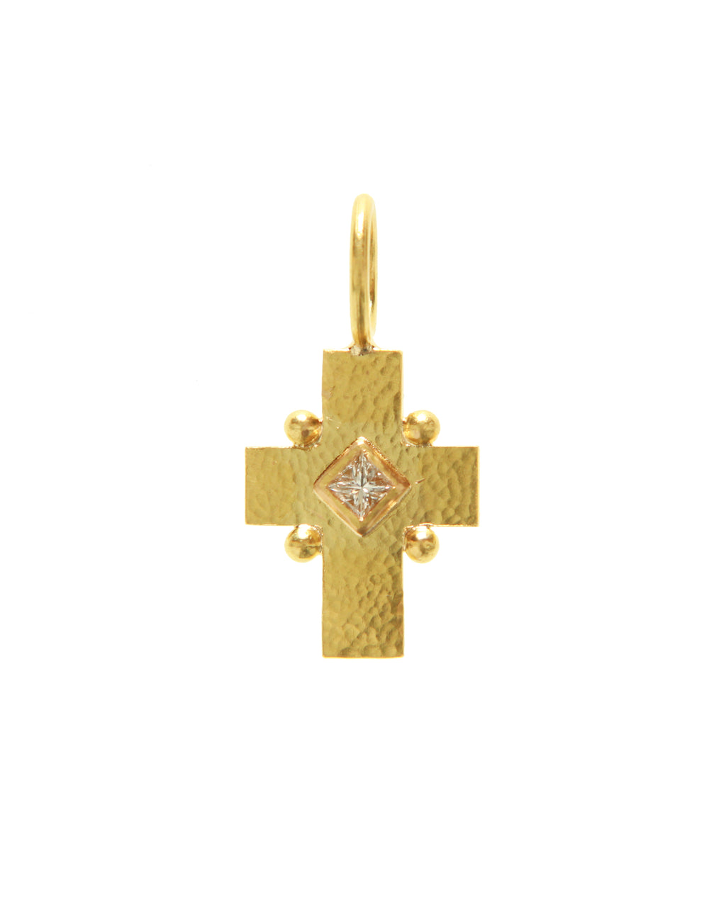 Gold Cross with Diamond Pendant