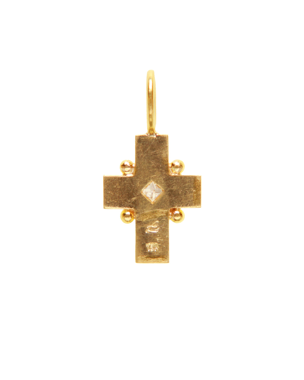 Gold Cross with Diamond Pendant