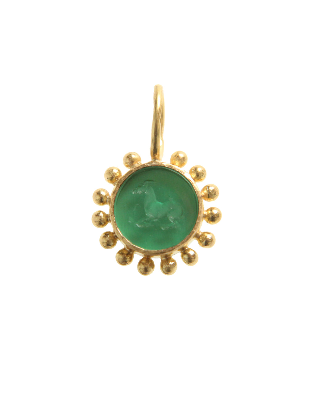 Green 'Tiny Horse' Pendant with Jump Ring