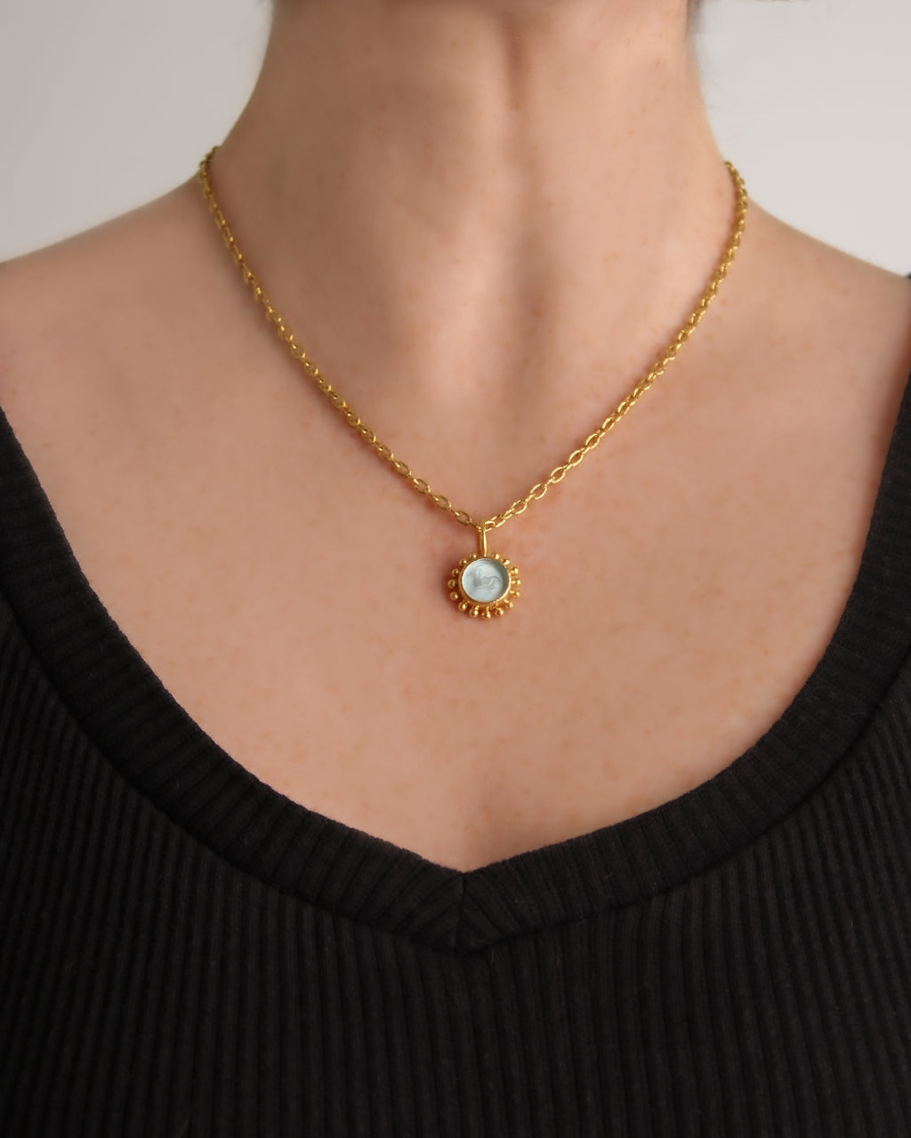 Light Aqua 'Tiny Horse' Pendant with Jump Ring