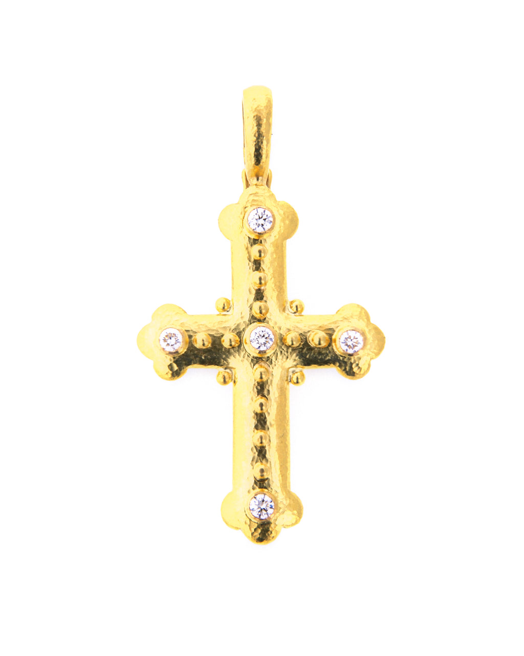 Byzantine Cross with Diamonds Pendant