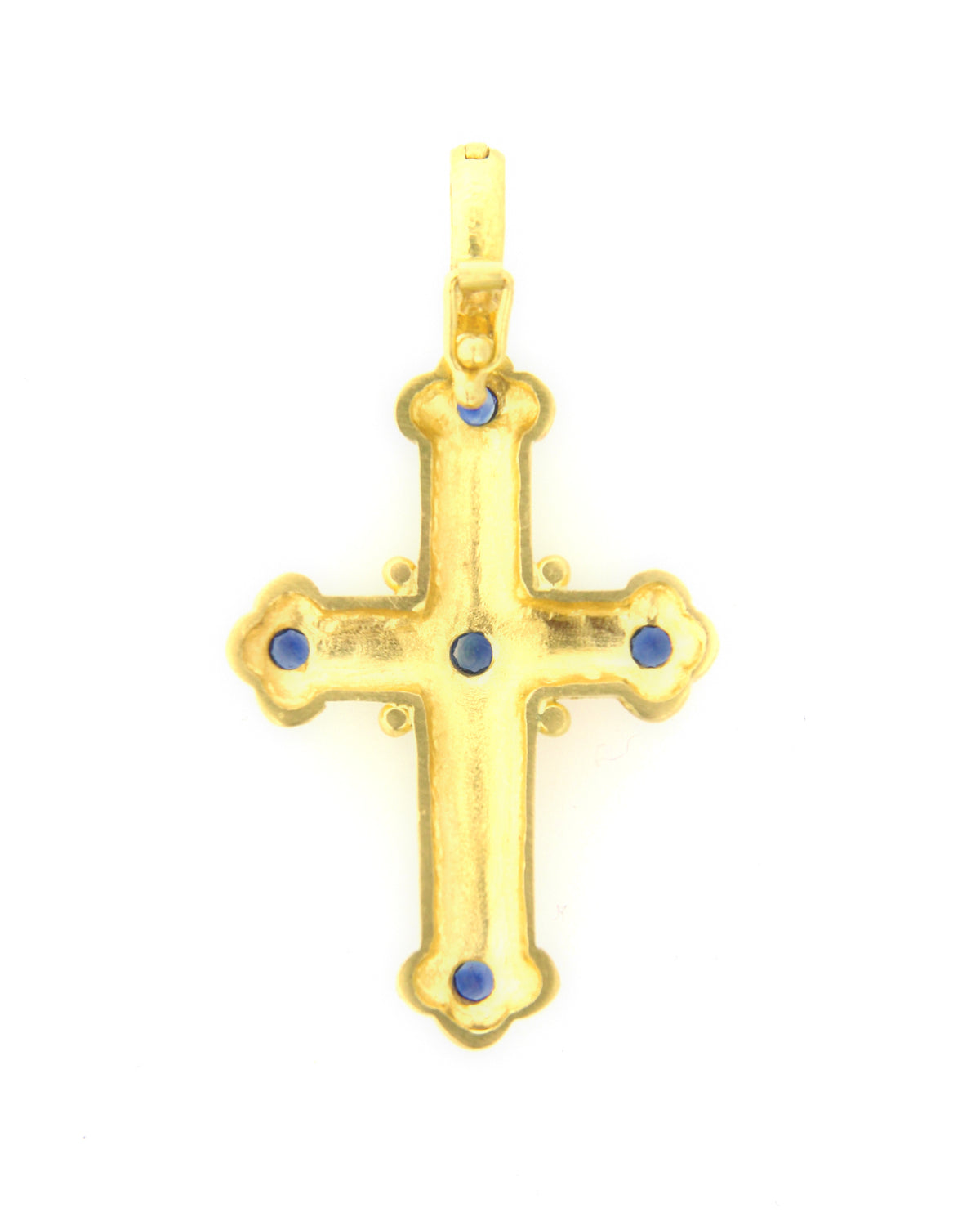 Byzantine Cross with Blue Sapphires Pendant