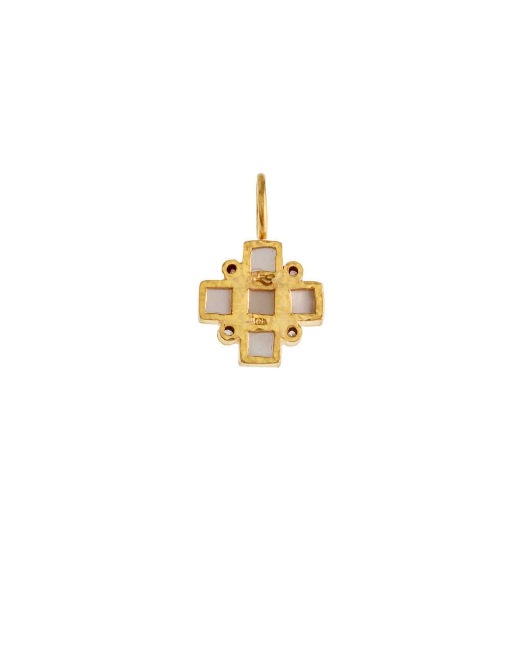 Small Peridot and Diamond Square Cross Pendant